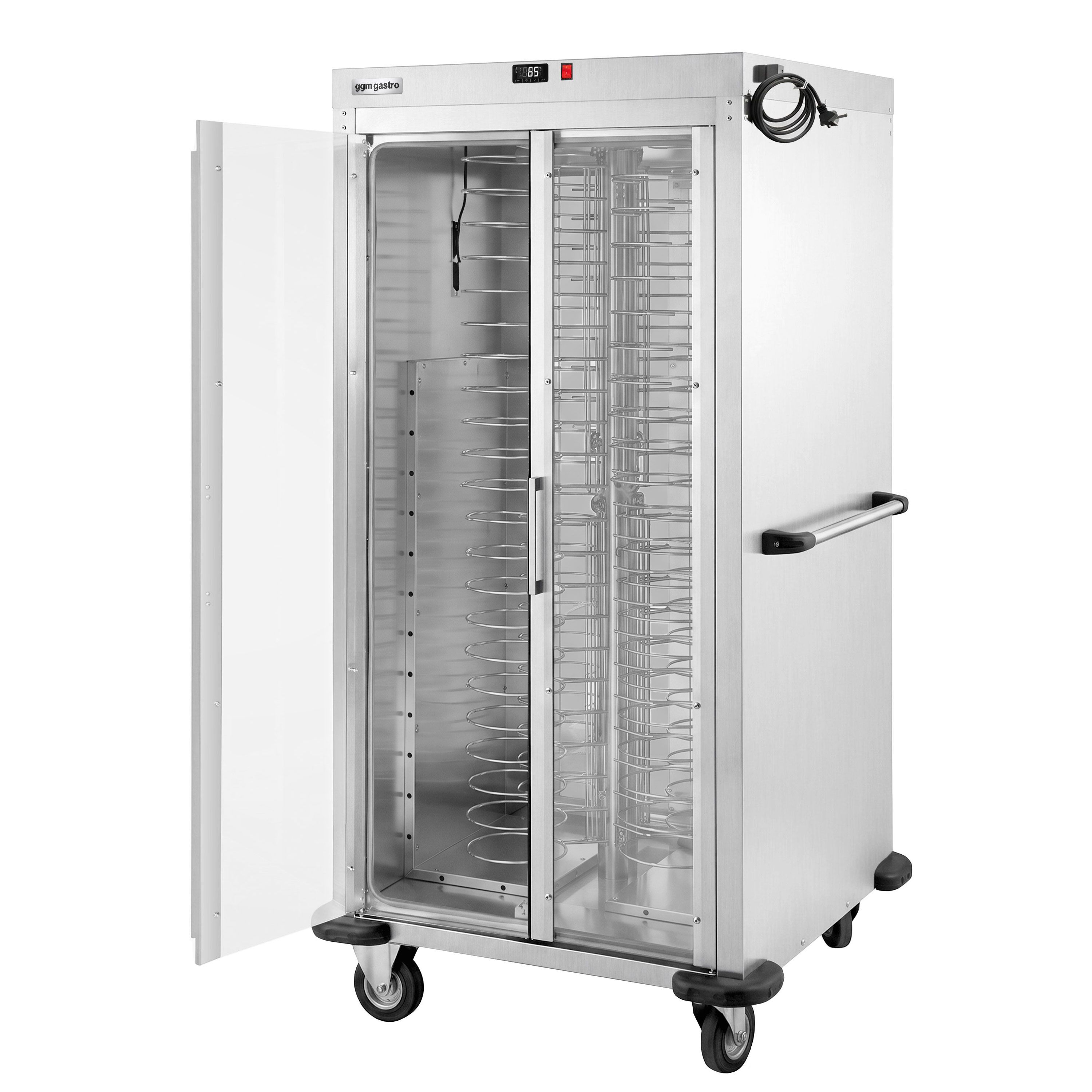 Lautasvaunu – lämmitettävä – 1,6 kW – 88 lautaselle – 2 lasiovea