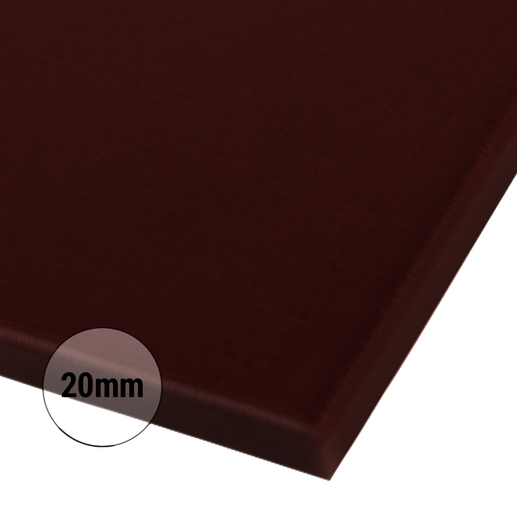 Planche à découper - 250x400mm - Épaisseur: 20mm - Conforme HACCP - Polyéthylène - Marron