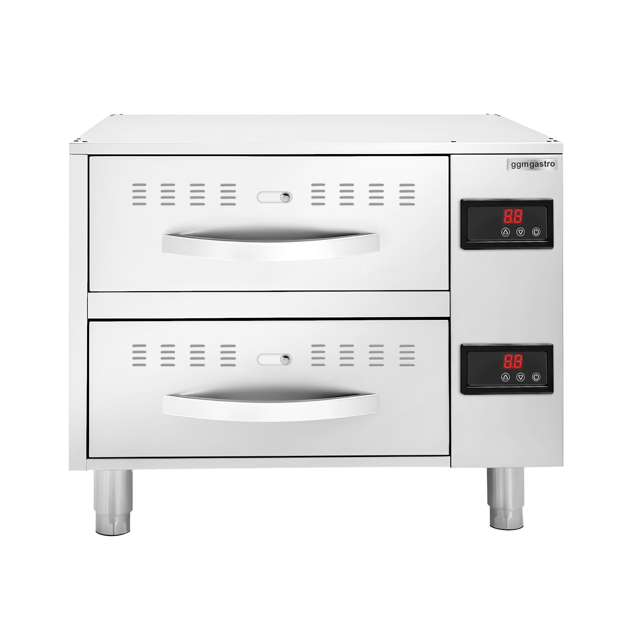 Meuble chauffant à tiroirs GN 1/1 - 2 tiroirs - 4kW - 824x578x680mm