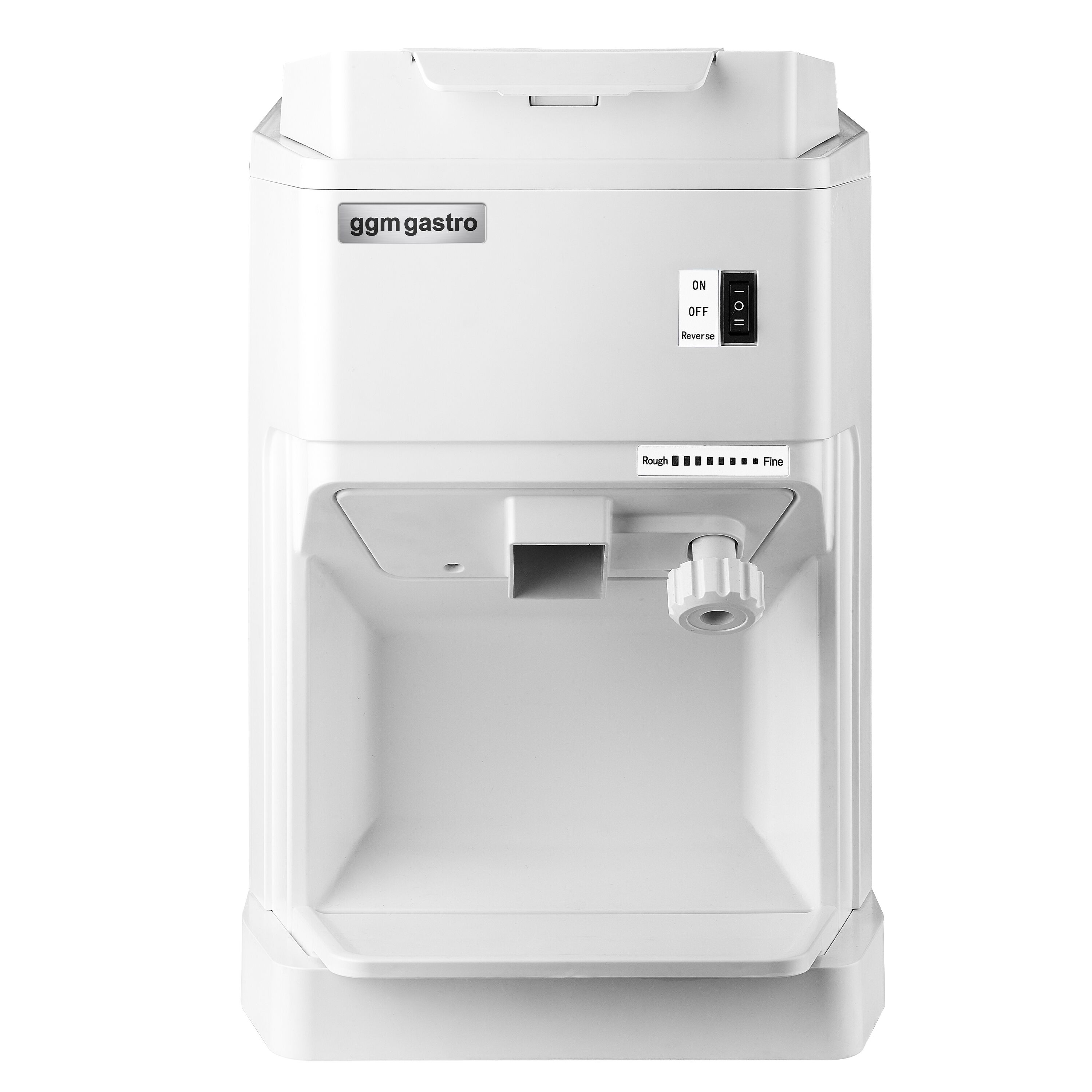 Broyeur à glace - 2,0kg/min - 250W - taille de glace réglable - Blanc - avec bac collecteur 2,5kg
