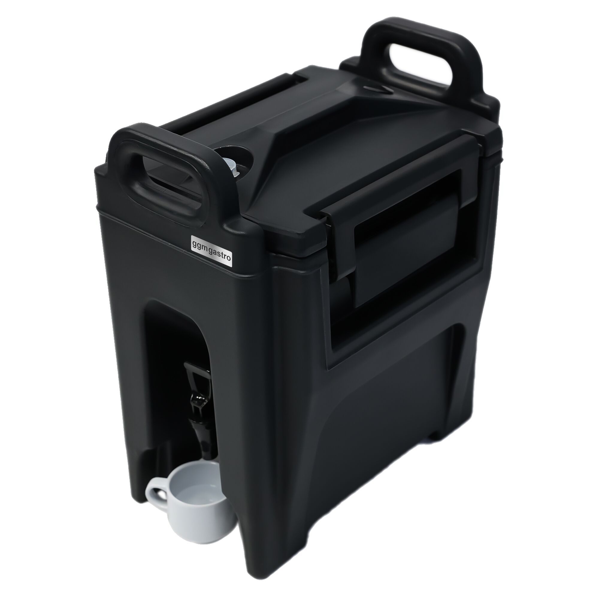 Thermo Getränkebehälter mit Hahn - 10 Liter - schwarz