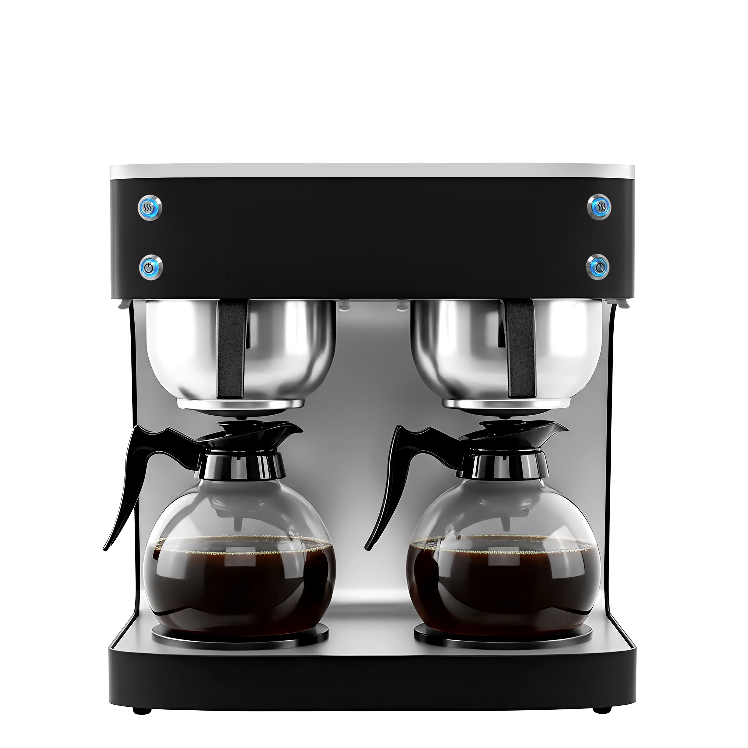 Machine à café filtre professionnelle - 2x 1,8L - 4,04 kW - remplissage manuel - avec 4 plaques chauffantes - incl. 2 pichets en verre