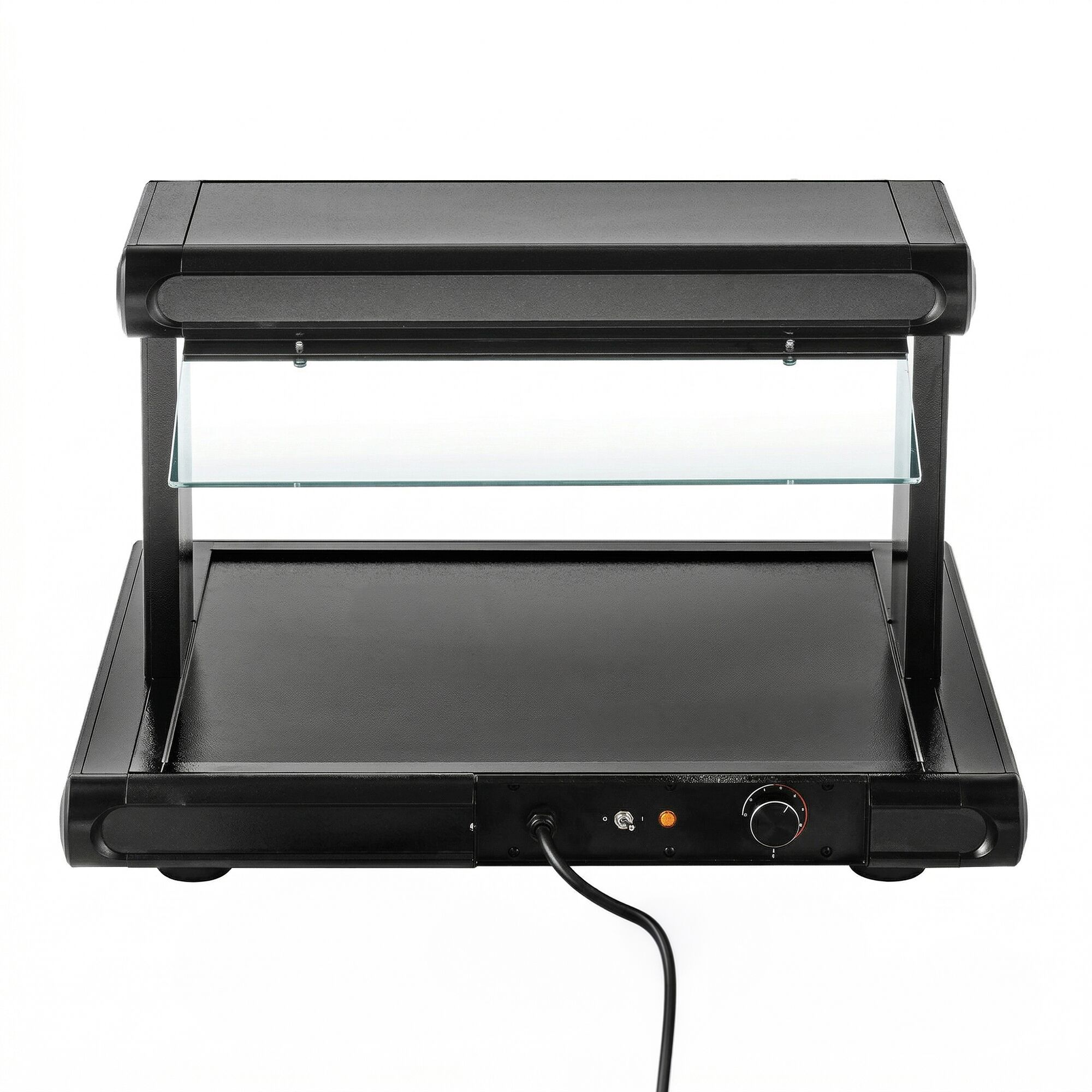 Plaque de maintien en température professionnelle avec surface en verre trempé - 919mm - 630W - avec pare-haleine en verre