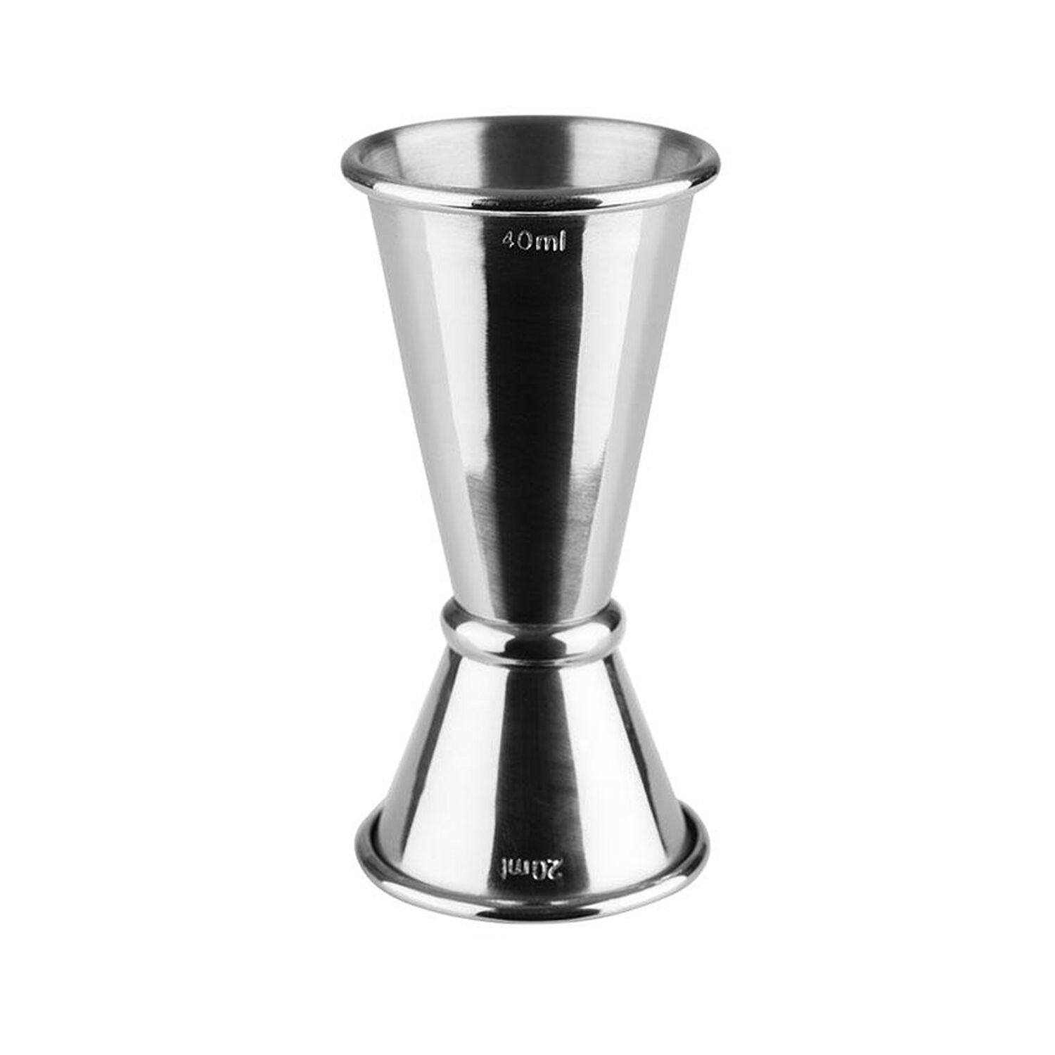 (6 pcs) Jigger double - acier inoxydable - 2cl/4cl (20/40 ml) - avec repère(s) 1cl & 3cl