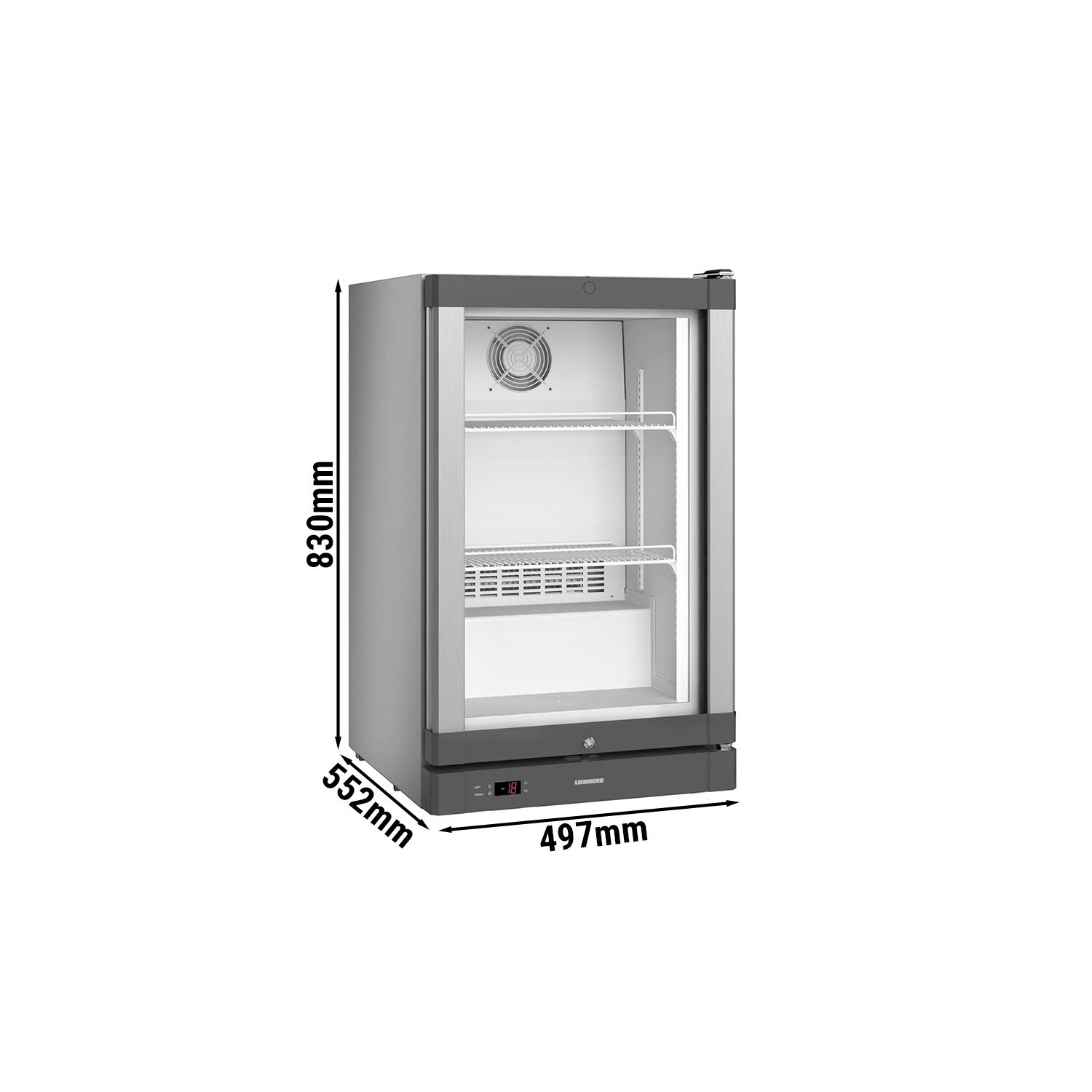 LIEBHERR | Unterbau-Tiefkühlschrank - 93 Liter - mit 1 Glastür - Silber