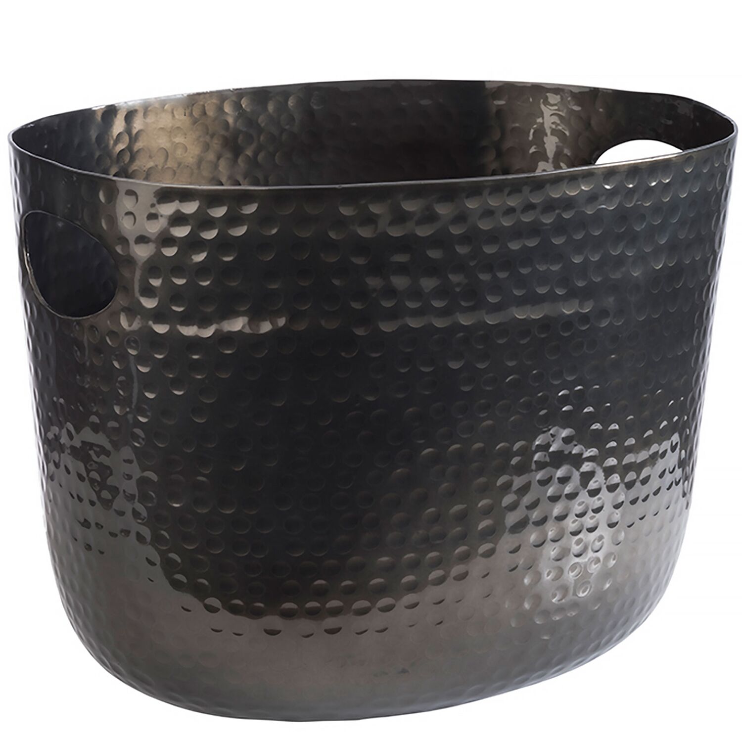 Seau à champagne - Aluminium - 7 litres - extérieur Ø300mm - Hauteur:230mm - Noir - avec poignées
