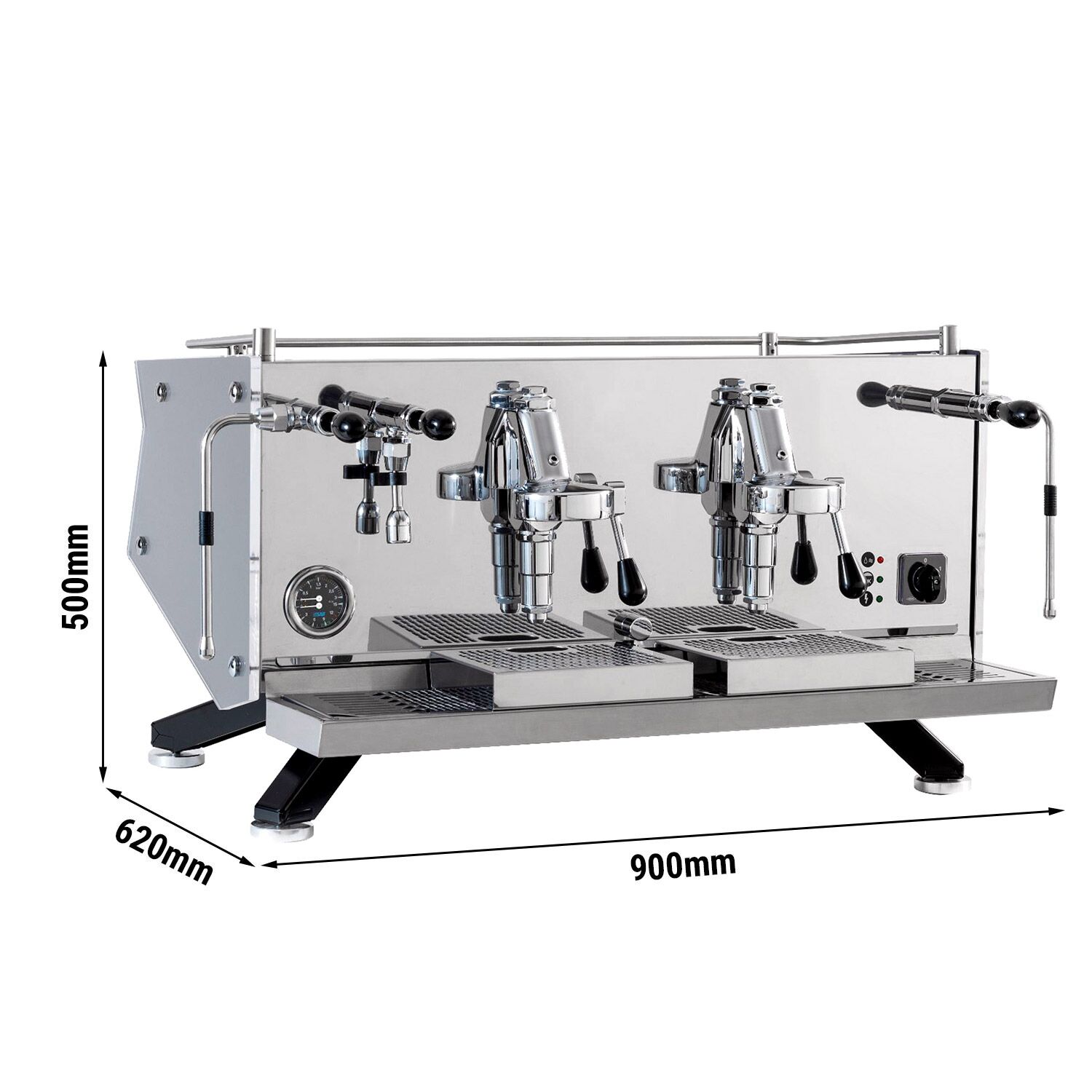 Machine à café porte-filtre « Suprema » – manuelle – 2 groupes – avec système de préinfusion inclus
