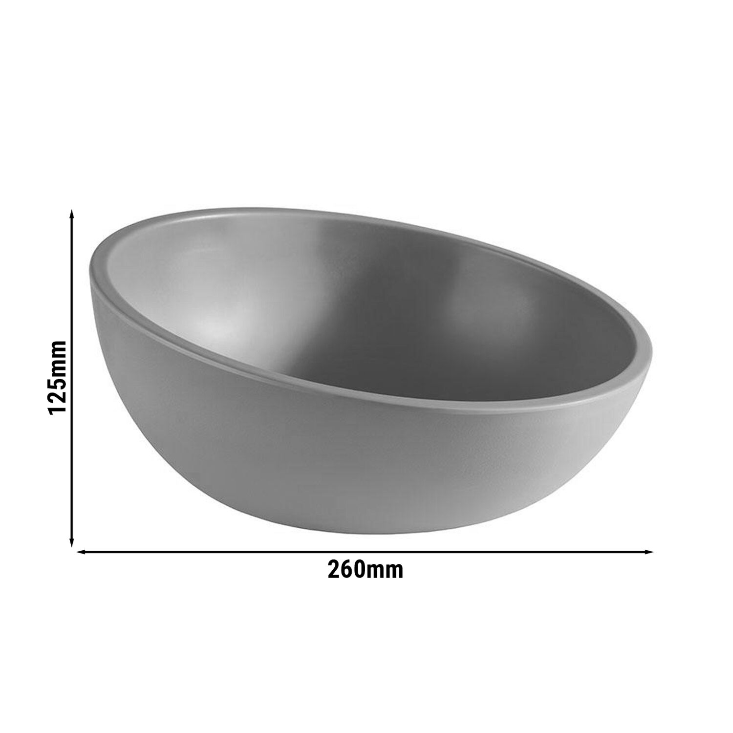 (6 pcs) Coupe - ELEMENT LOOK - Mélamine - 1,45L - carré - 260x260mm - Profondeur : 125mm - Gris