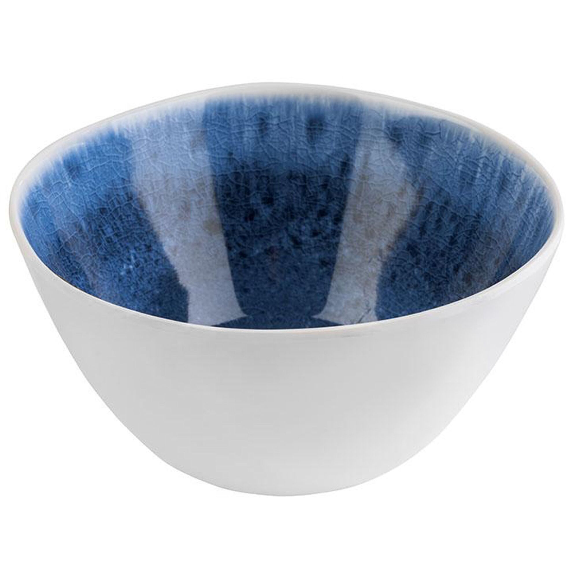 (6 pcs) Coupe - BLUE OCEAN - Mélamine - 600ml - carré - 150x150mm - Profondeur : 75mm - lot de 6 - Blanc/Bleu