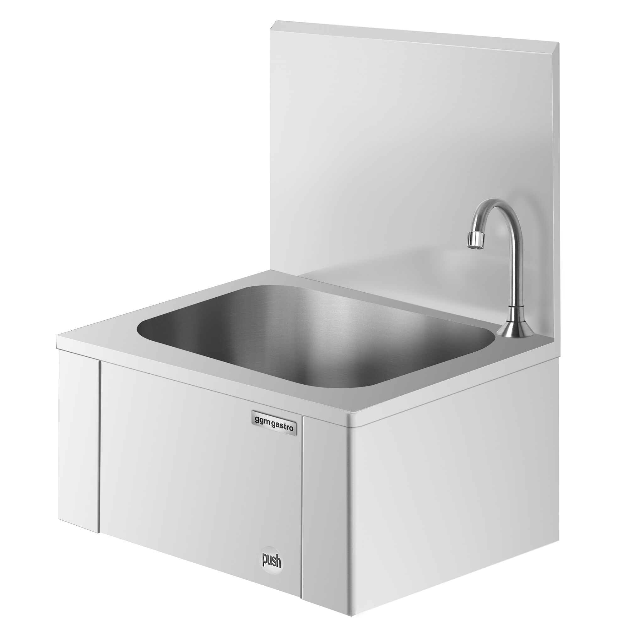 Lave-mains - Acier inoxydable - avec commande fémorale (raccordements eau froide & eau chaude)