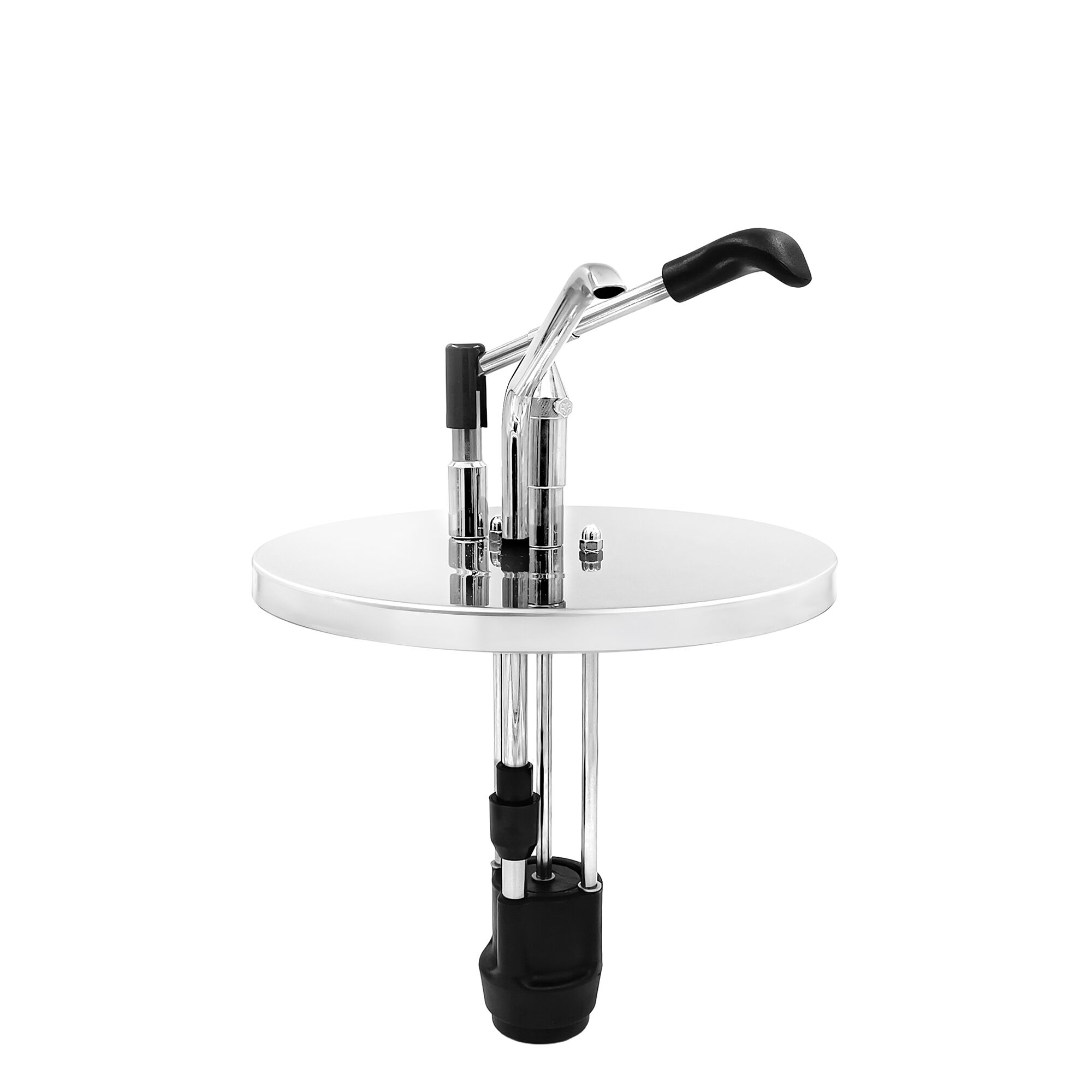 Pompe à sauce - 8L - à levier - dosage réglable - compatible avec bac inox rond 8L - acier inoxydable - 215x450mm - sans cuve