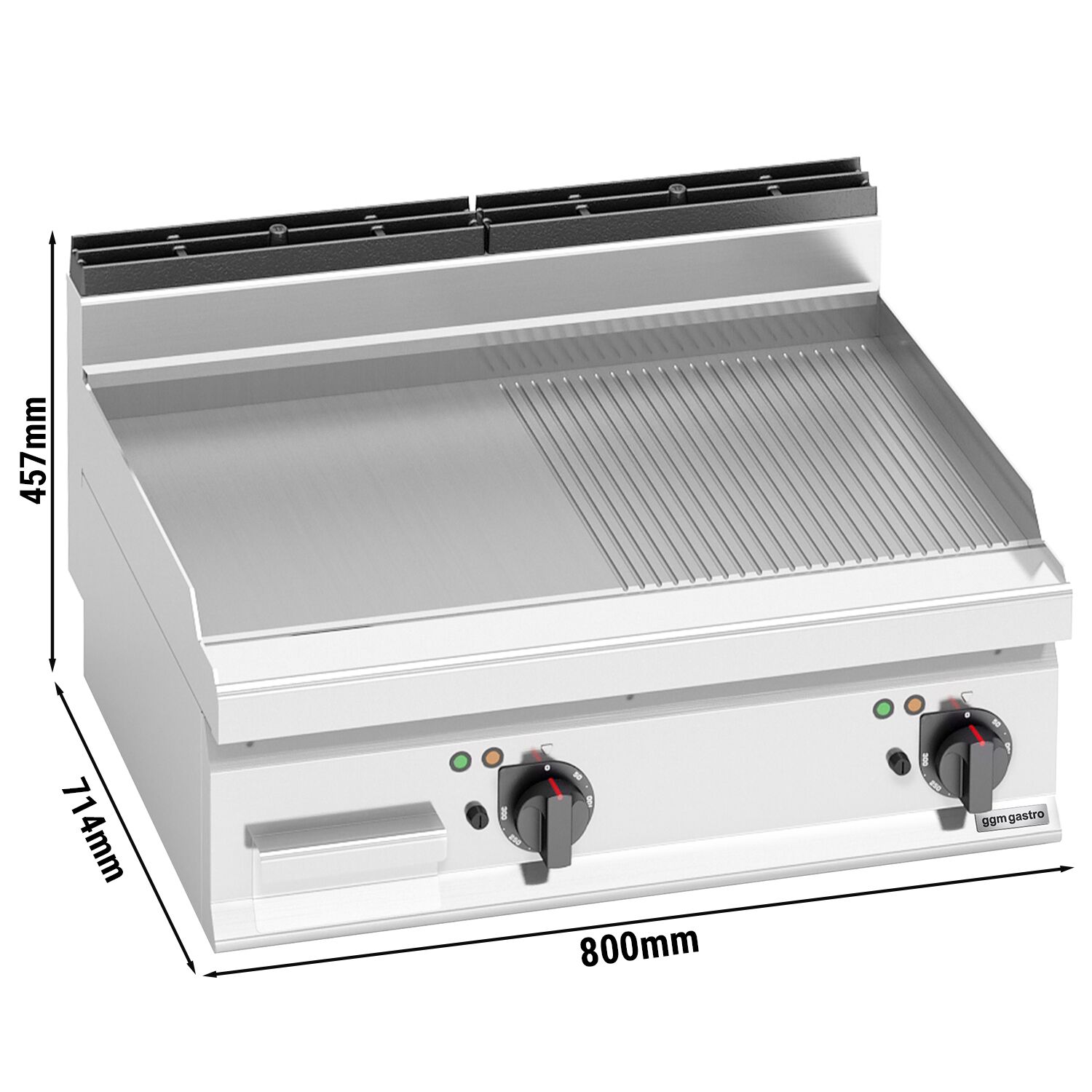 Plaque de cuisson électrique - 9,6 kW - lisse & rainurée