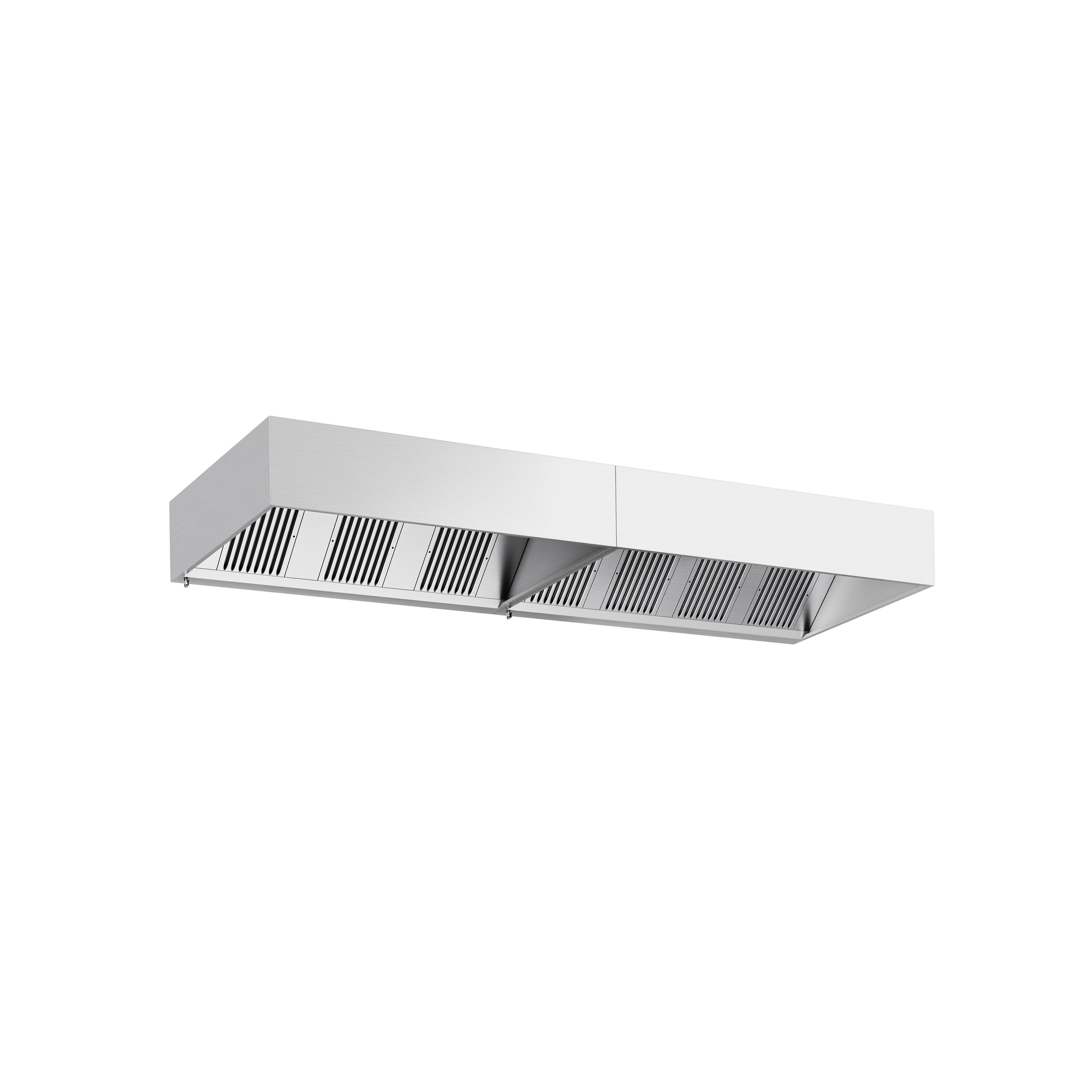 Hotte à adosser professionnelle - 4200mm - sans moteur - avec filtres et éclairage