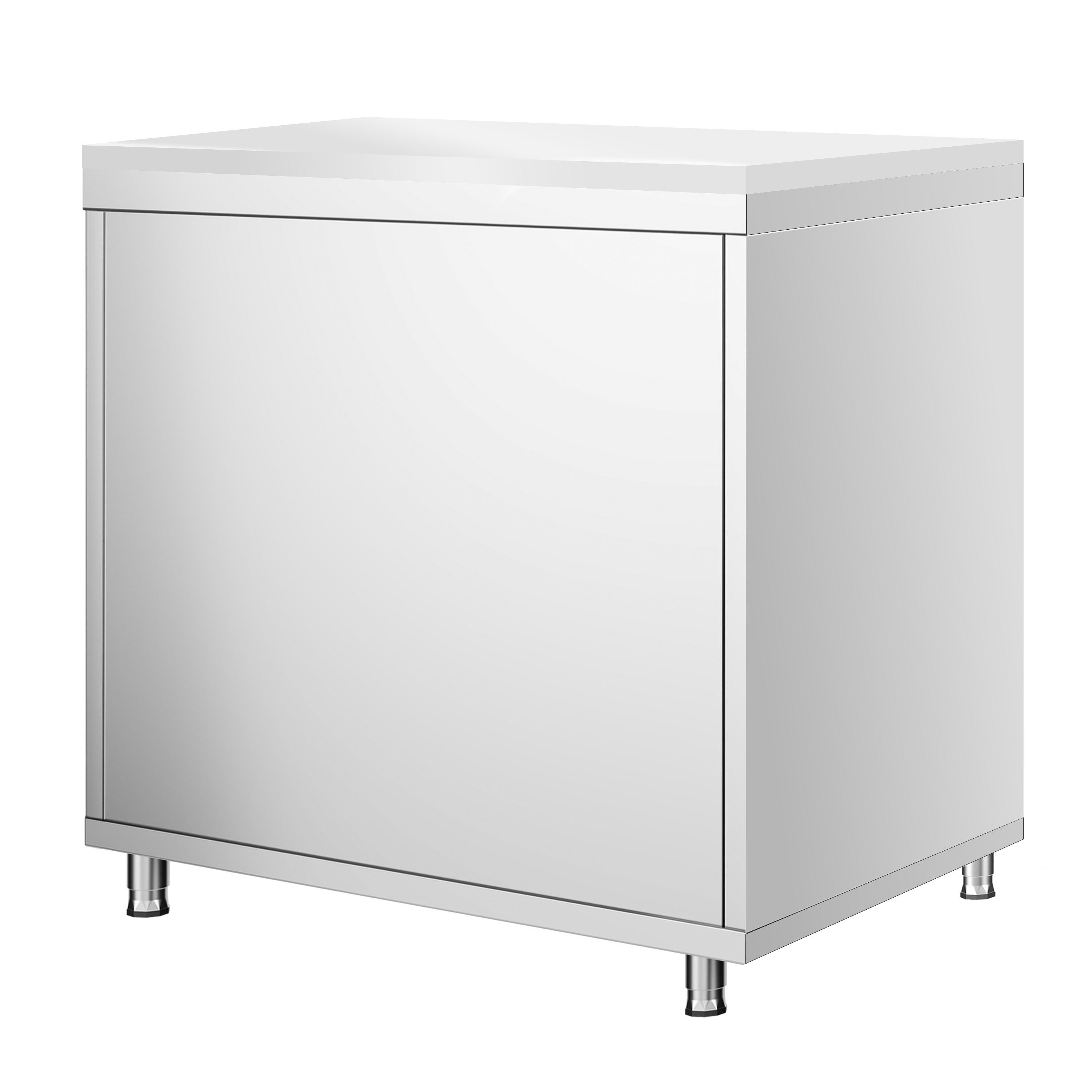 Table armoire en acier inoxydable PREMIUM - 800x700mm - avec portes battantes - pour produits céréaliers, produits laitiers