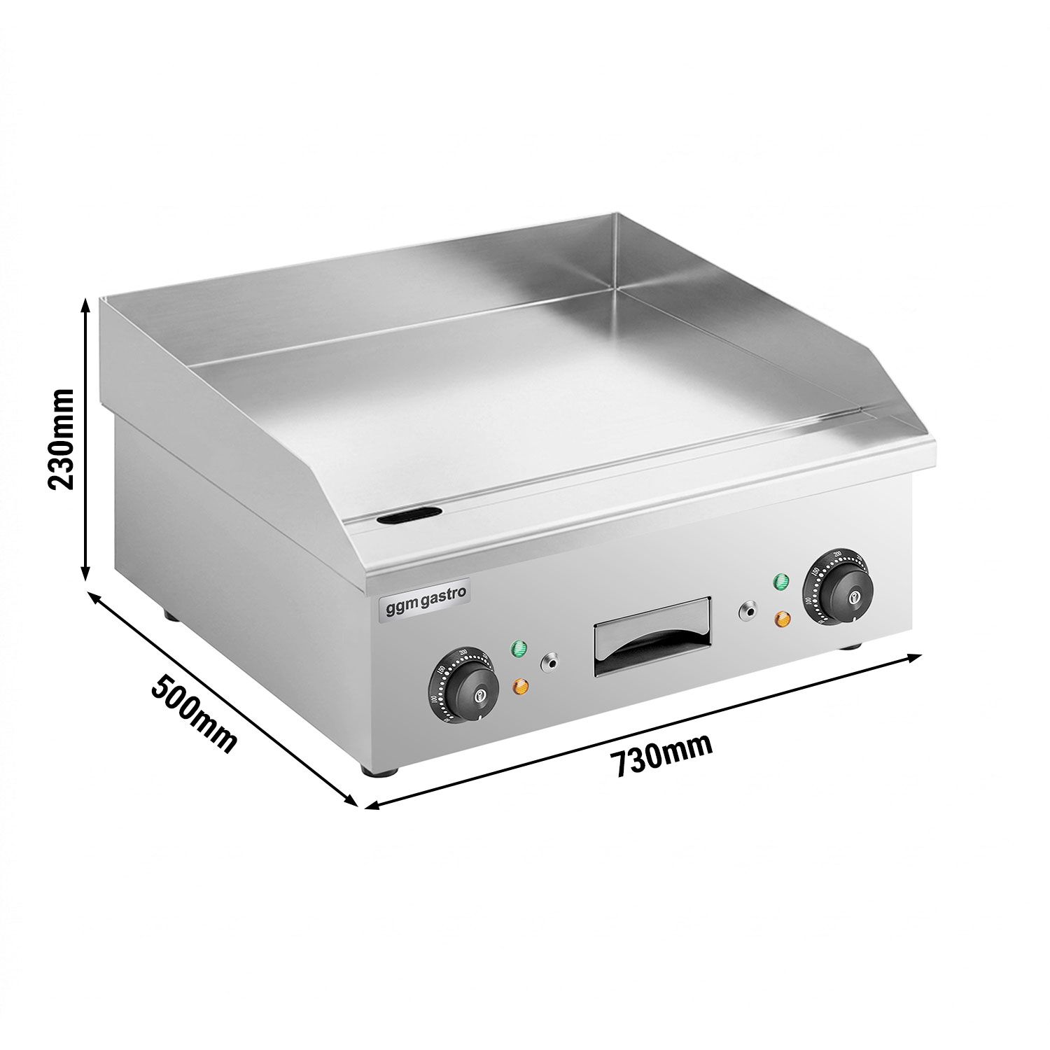 Commercial Electric Griddle - 4.3kW - Smooth Plate - Cooking area: 720x410mm