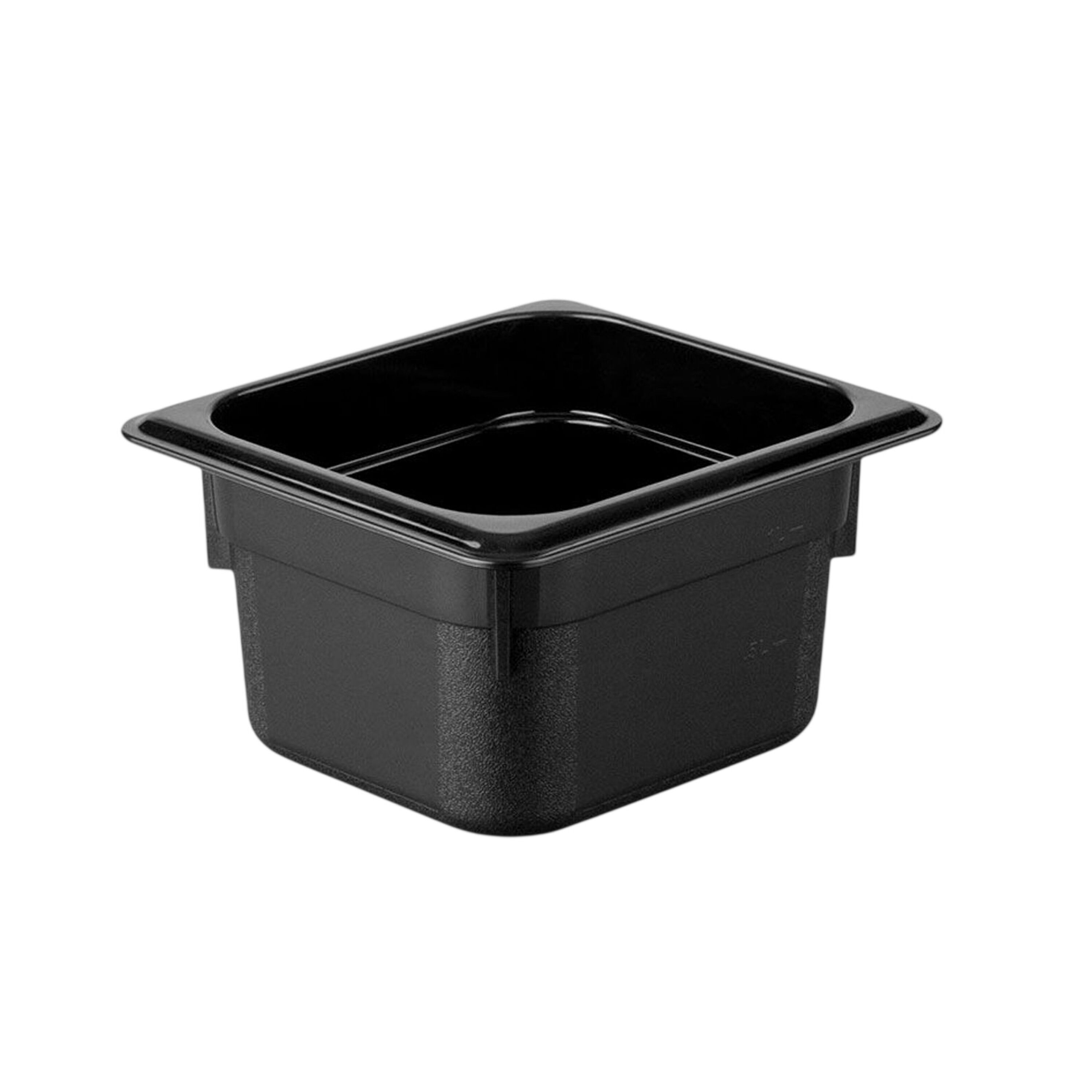 (6 pièces) Bac en Polycarbonate GN 1/6 - Noir - Hauteur : 100 mm
