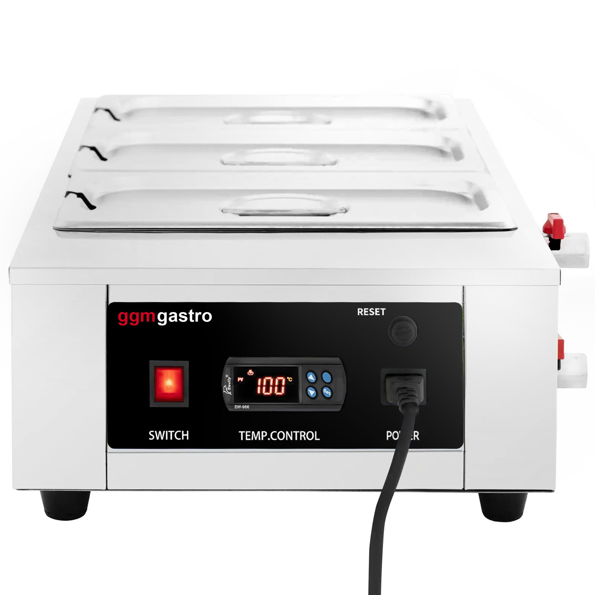 Fondoir à chocolat - 3x GN 1/3 - 1,5kW - incl. 3 couvercles et 3 bacs GN 1/3