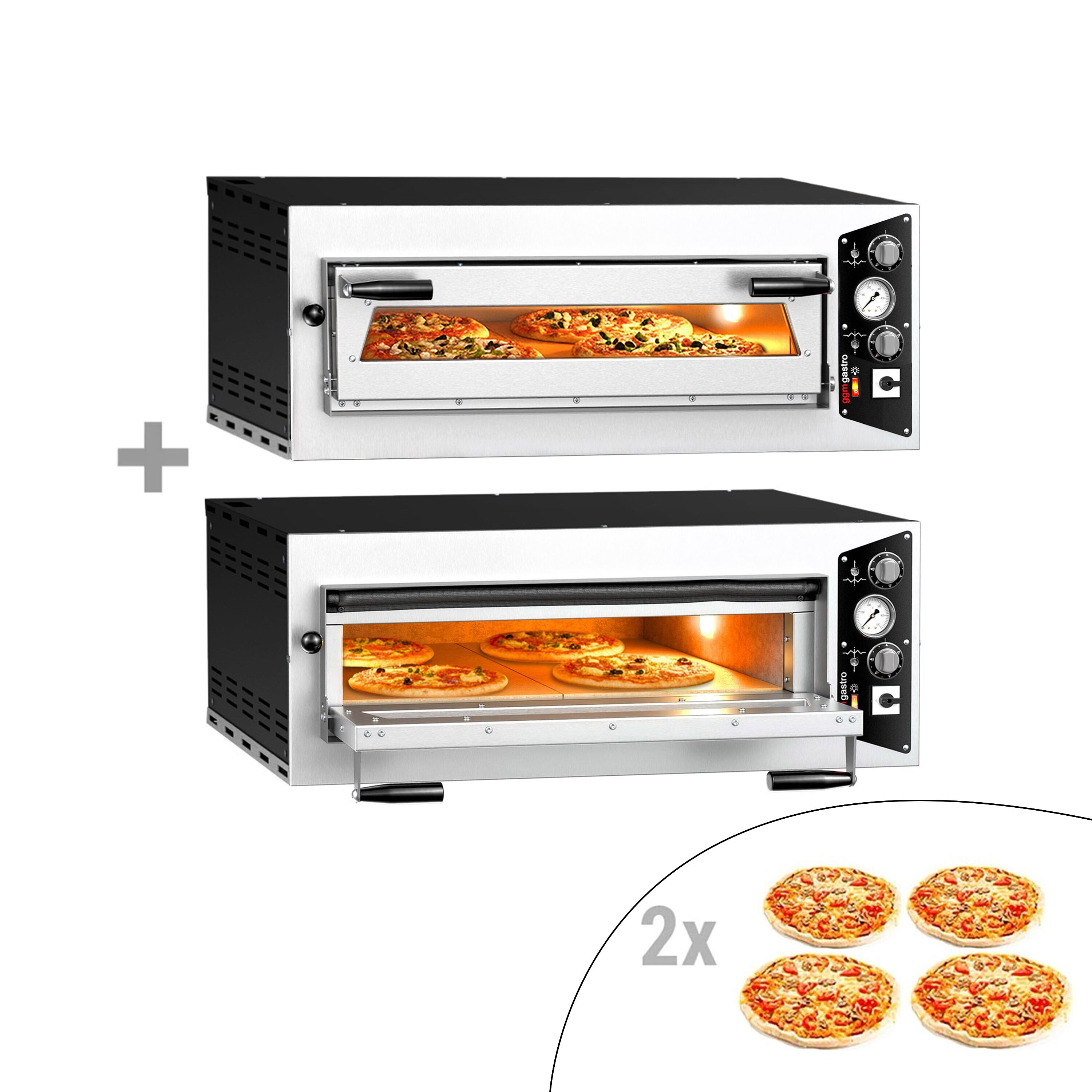 (2 pièces) Four à pizza électrique - 4+4x 35 cm - Manuel
