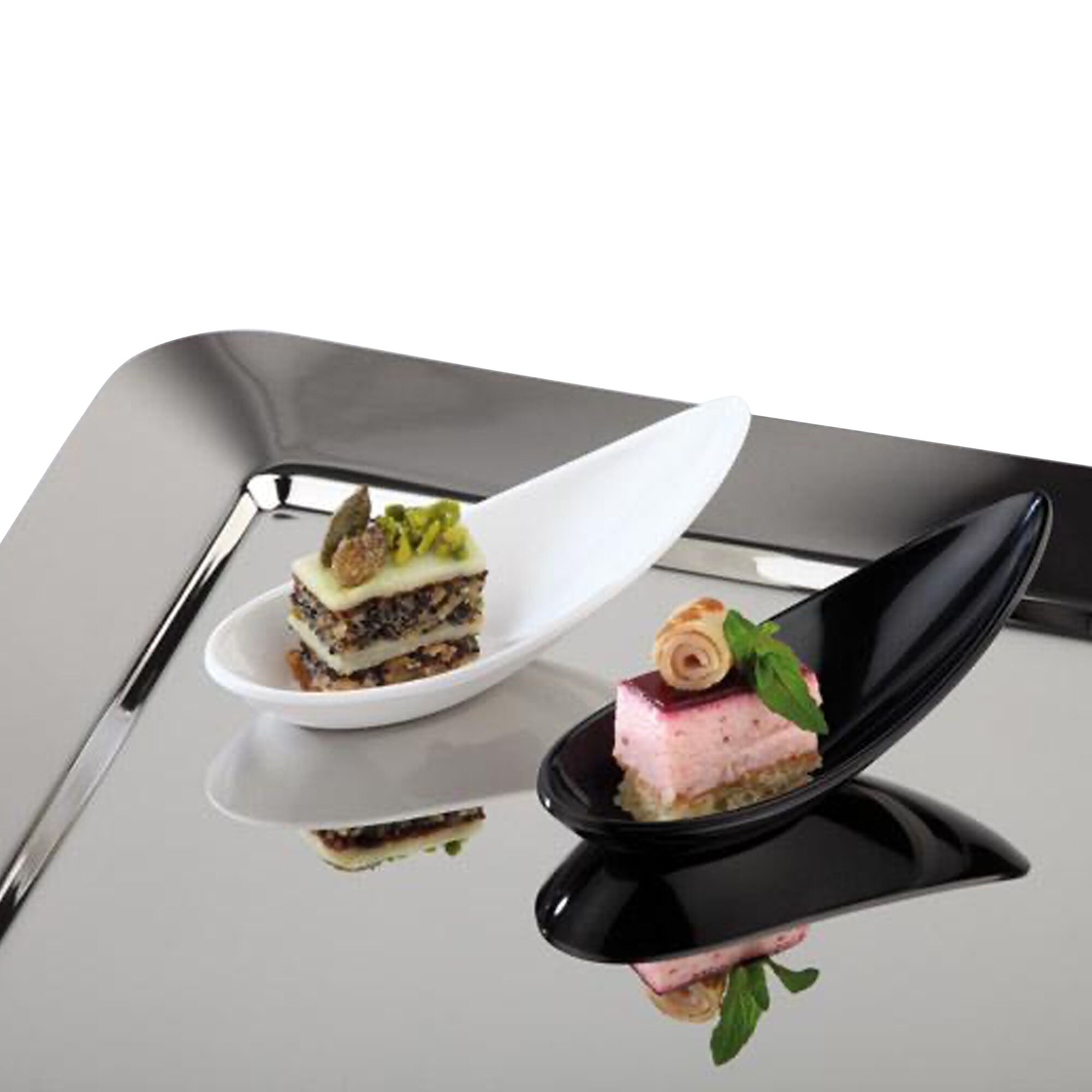 (60 pièces) Cuillères à finger food - MING HING - mélamine - longueur : 110 mm