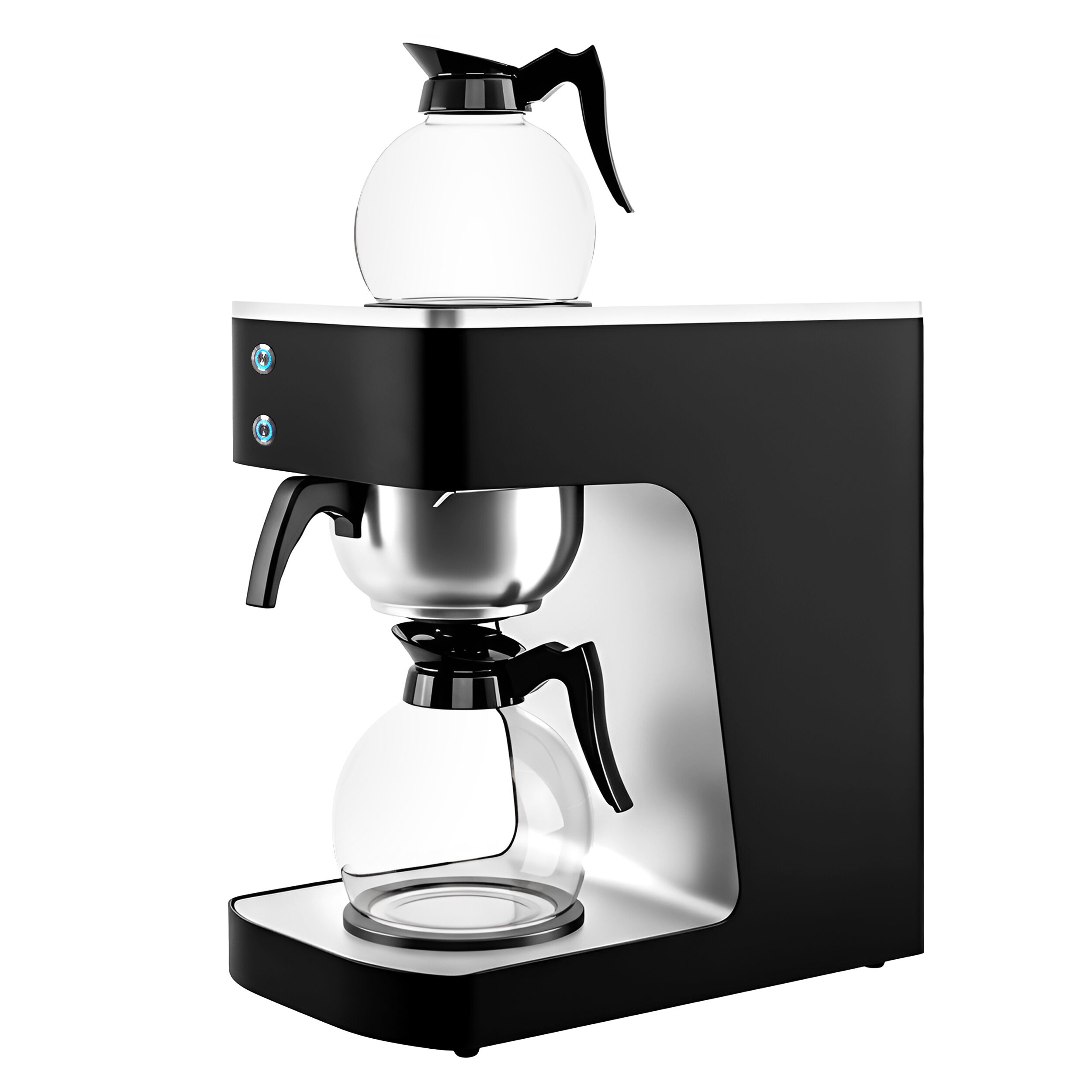 Commercial Filter Coffee Machine - 1.8L - 2.0 kW - with manual fill & 2 hot plates - incl. 2 glass jugs