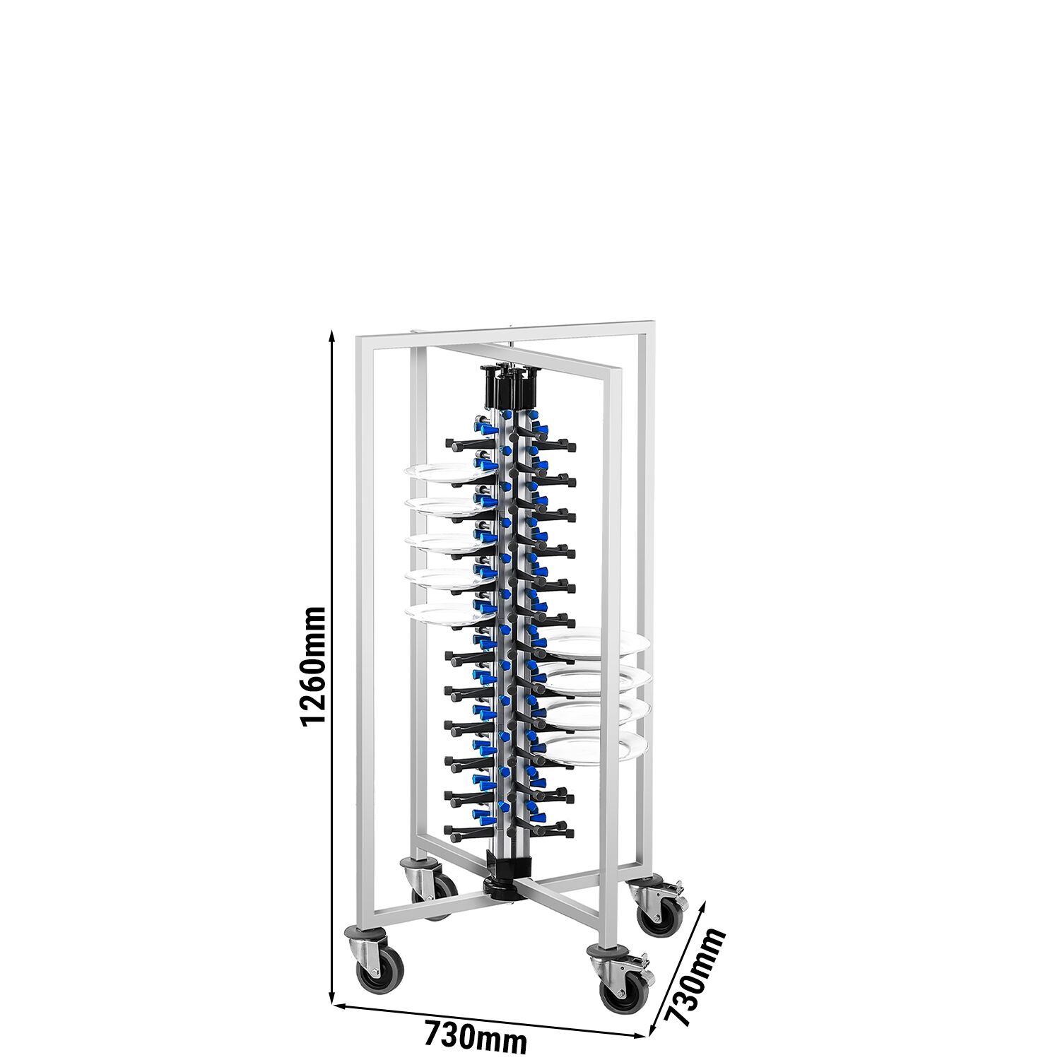 Chariot pour Assiettes - jusqu'à 48 Assiettes - Ø 16 - 32 cm - Pliable & Mobile