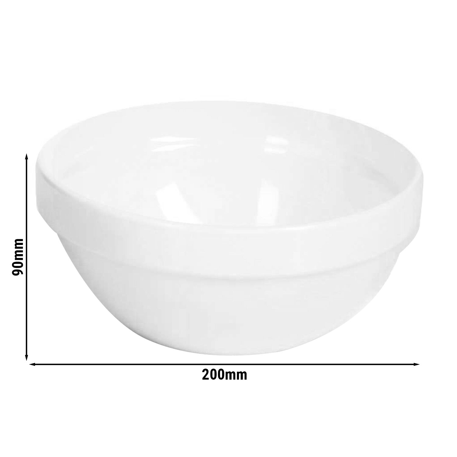 (6 pcs) Coupe - FRIENDLY - PET - 1,8L - Ø 200mm - Profondeur : 90mm - Blanc