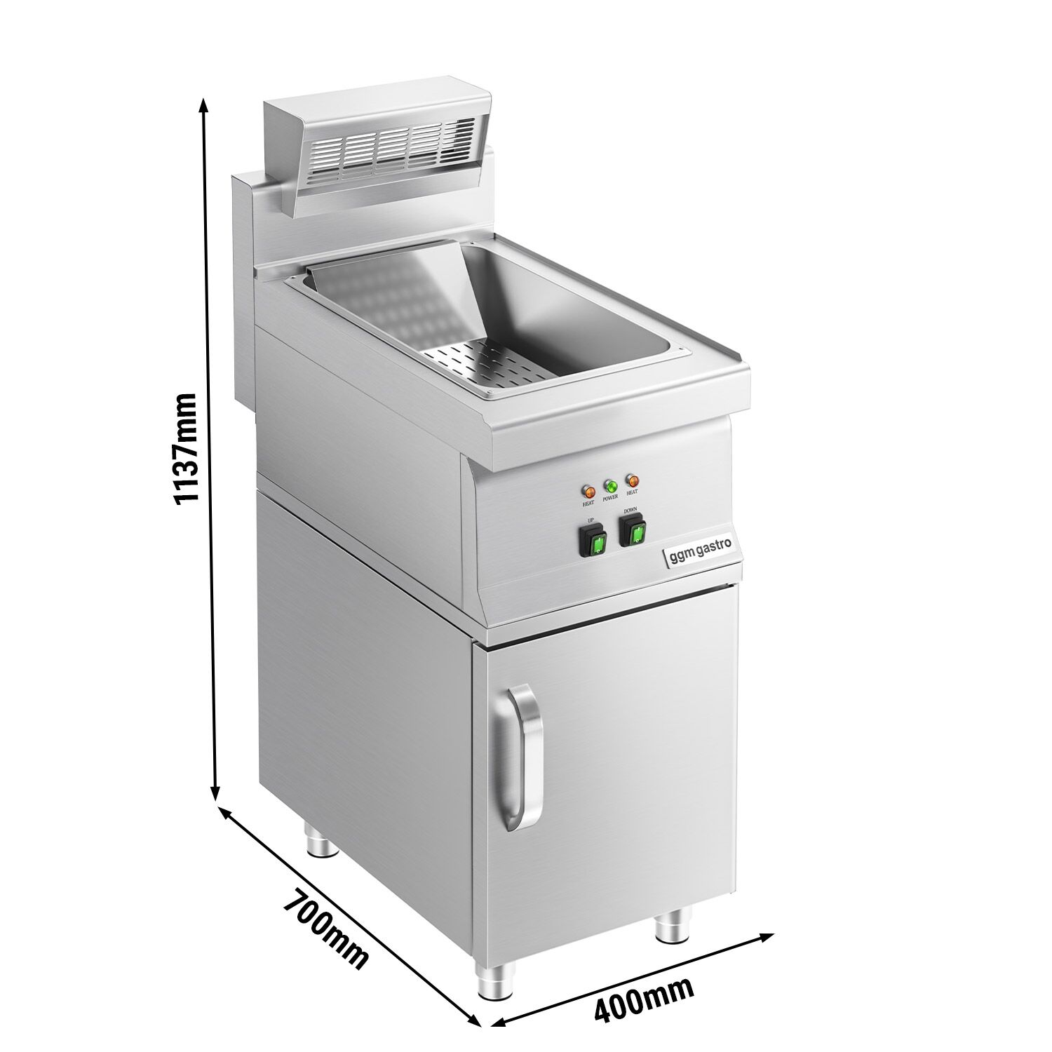 Chauffe-Frites - 1,17 kW - 1x GN 1/1 - incl. Soubassement avec 1 Porte
