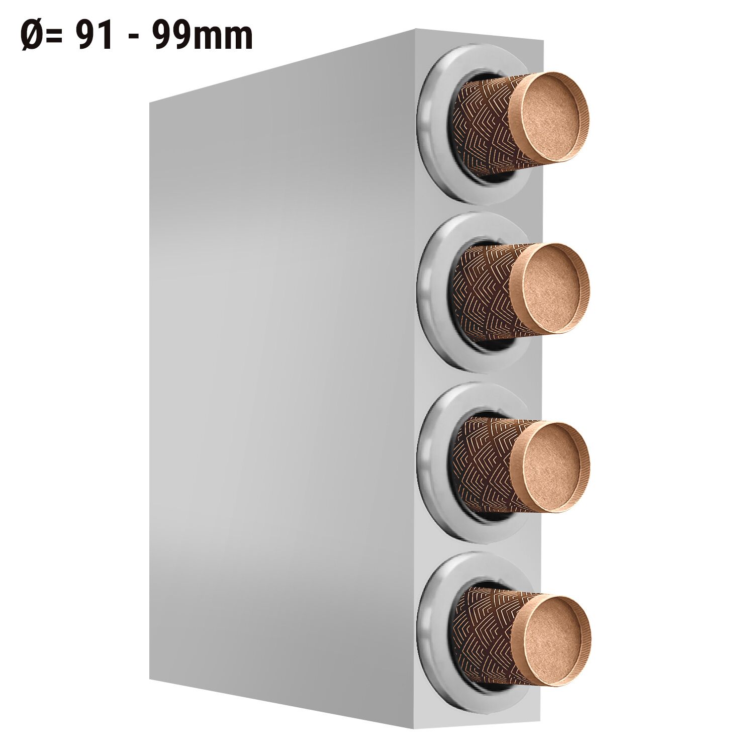 Distributeur de gobelets - Acier inoxydable - avec 4 distributeurs