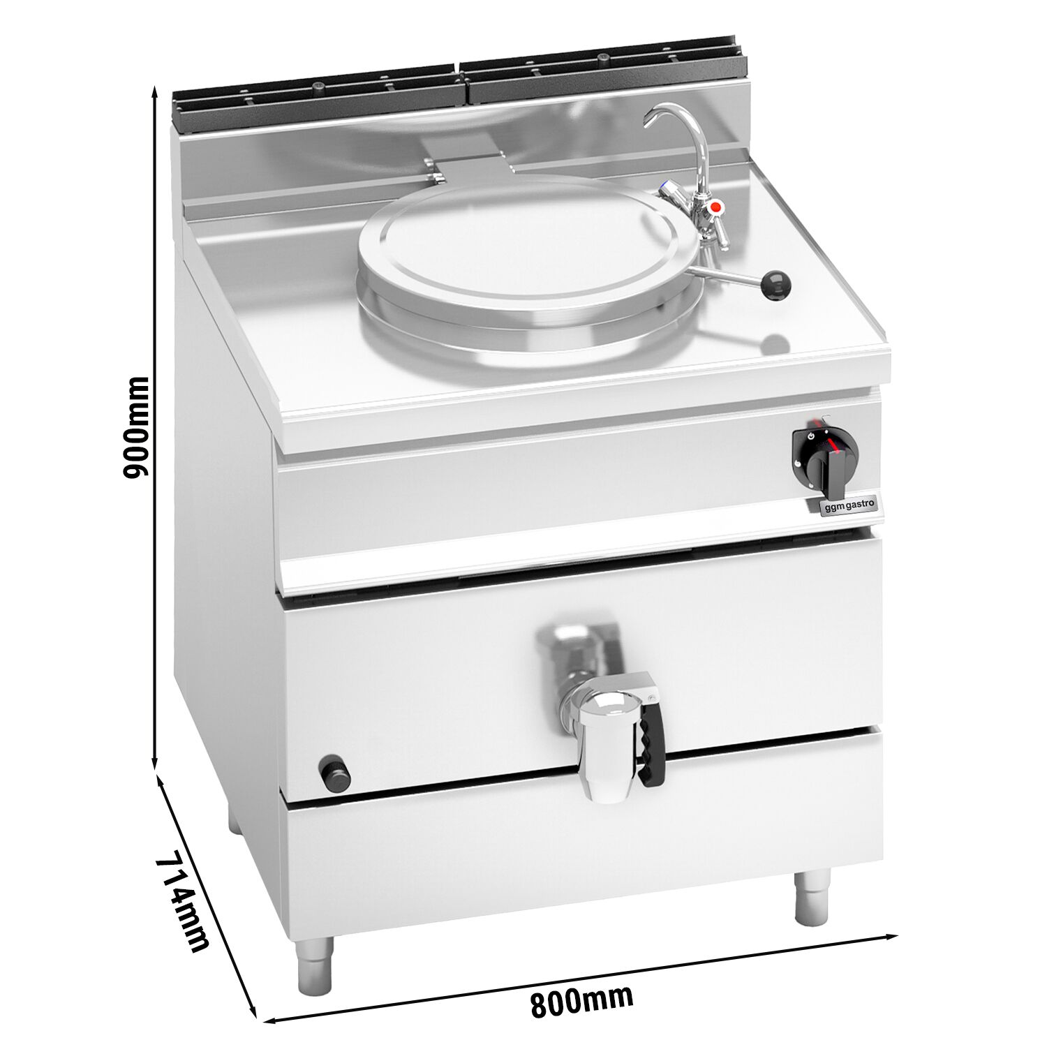 Marmite de Cuisson à Gaz - 55 Litres - 15,5 kW - Chauffage Direct