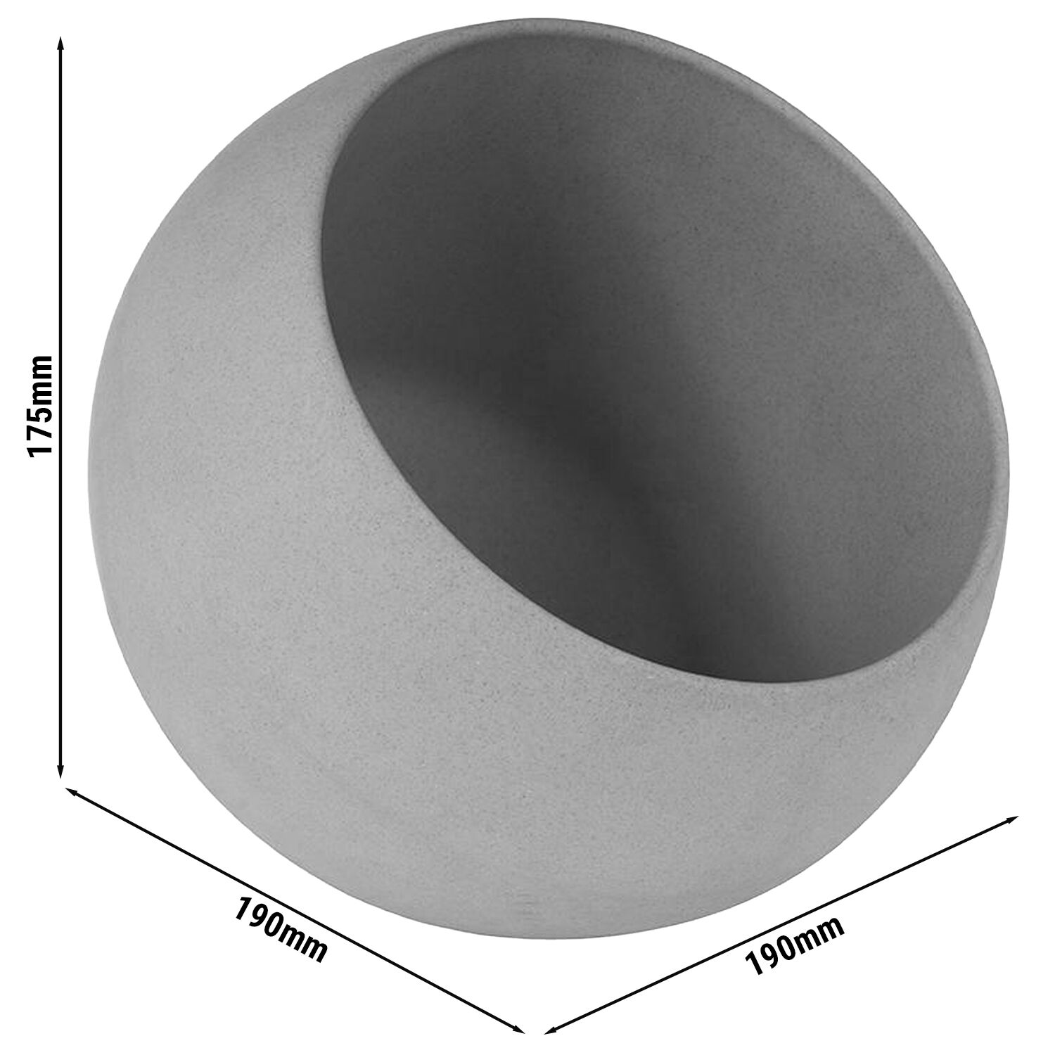 Set de service MOON - Mélamine - 0,8L - carré - 190x190mm - Profondeur : 175mm - Gris