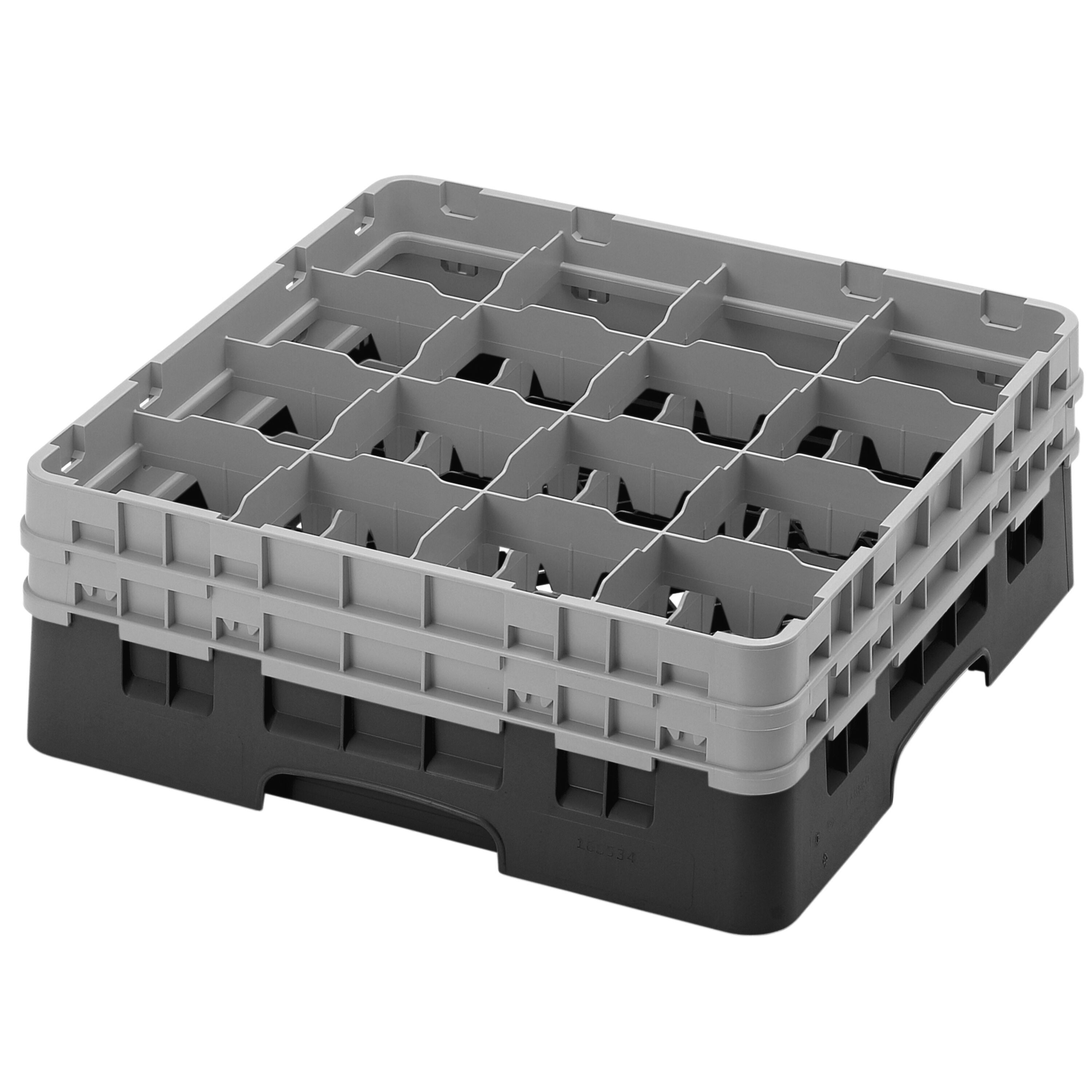 CAMBRO | CAMRACK® - Gläserspülkorb 1/1 - 16 Fächer - mit 2 Extender - 500x500mm - Schwarz