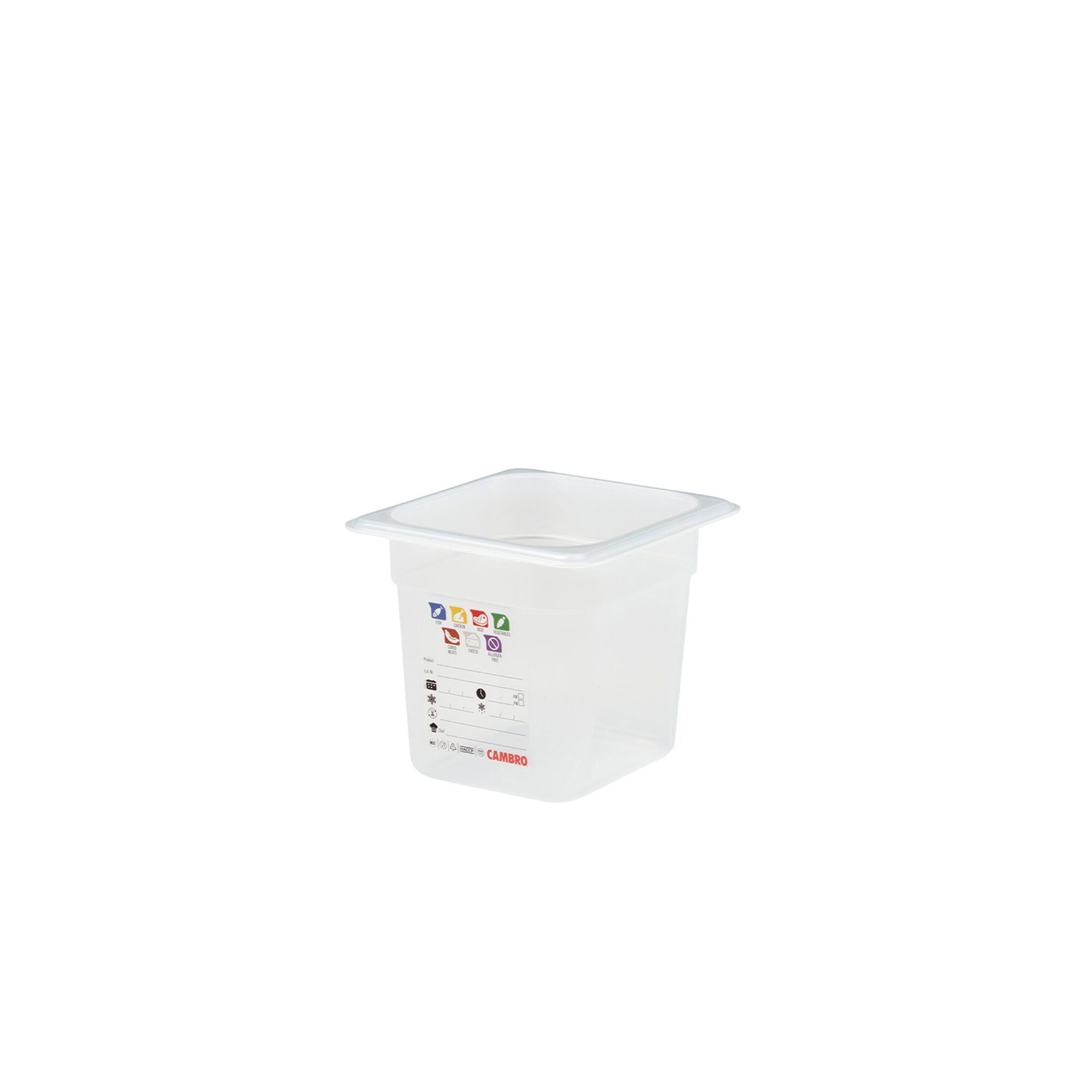 (6 pièces) CAMBRO | SafeTrak - Récipients en polypropylène GN 1/6 - laiteux - Hauteur : 150mm