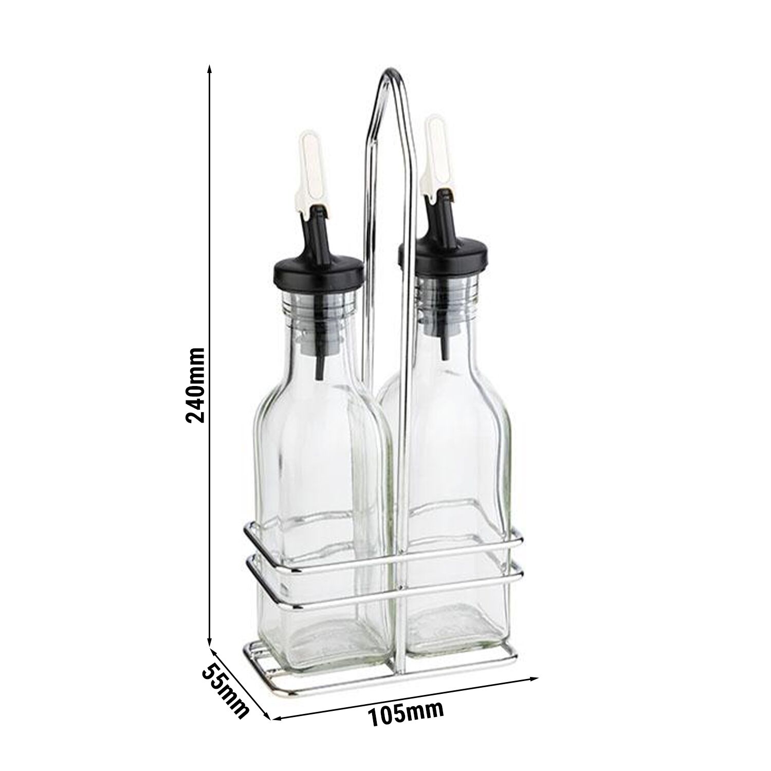 (6 pièces) Ménage huile & vinaigre - 120 ml - Support en inox - avec bec verseur anti-goutte
