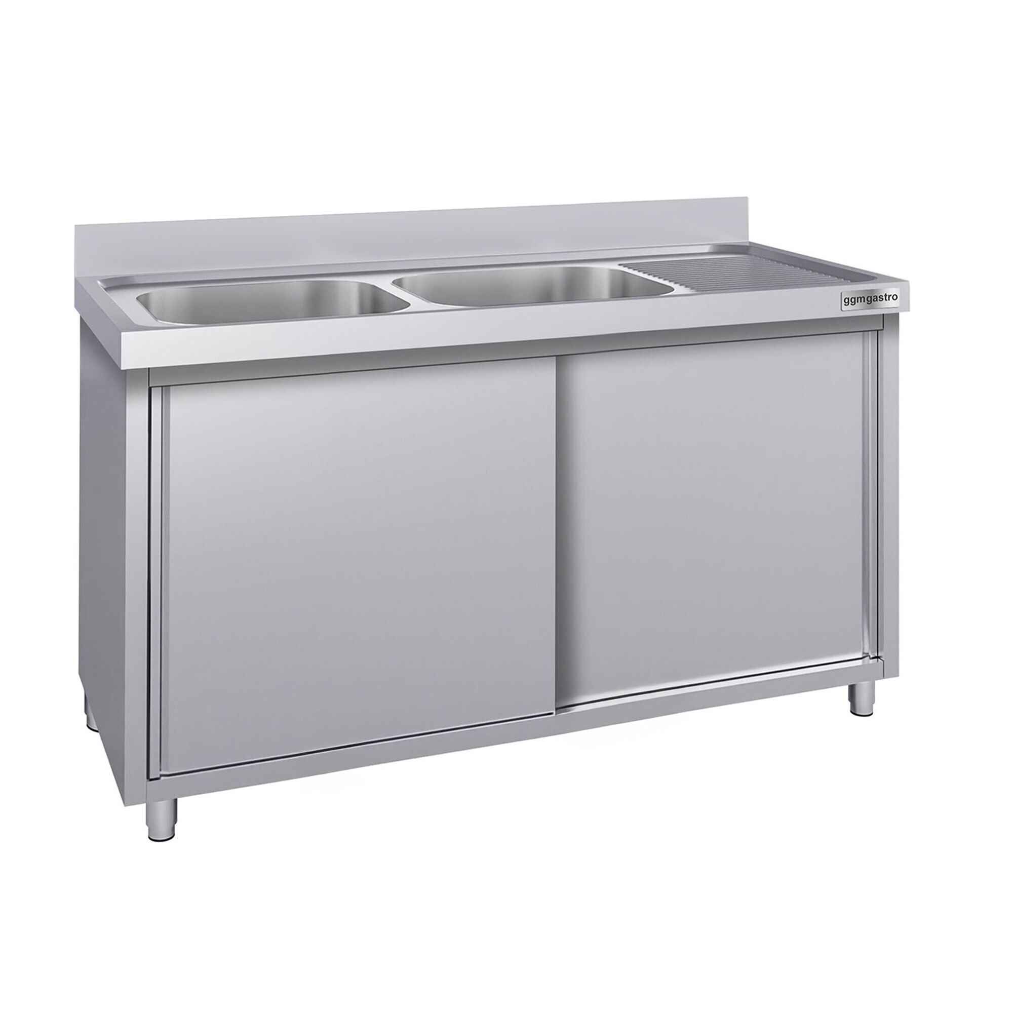 Meuble évier ECO - 1400 x 700 mm - avec 2 bacs à gauche
