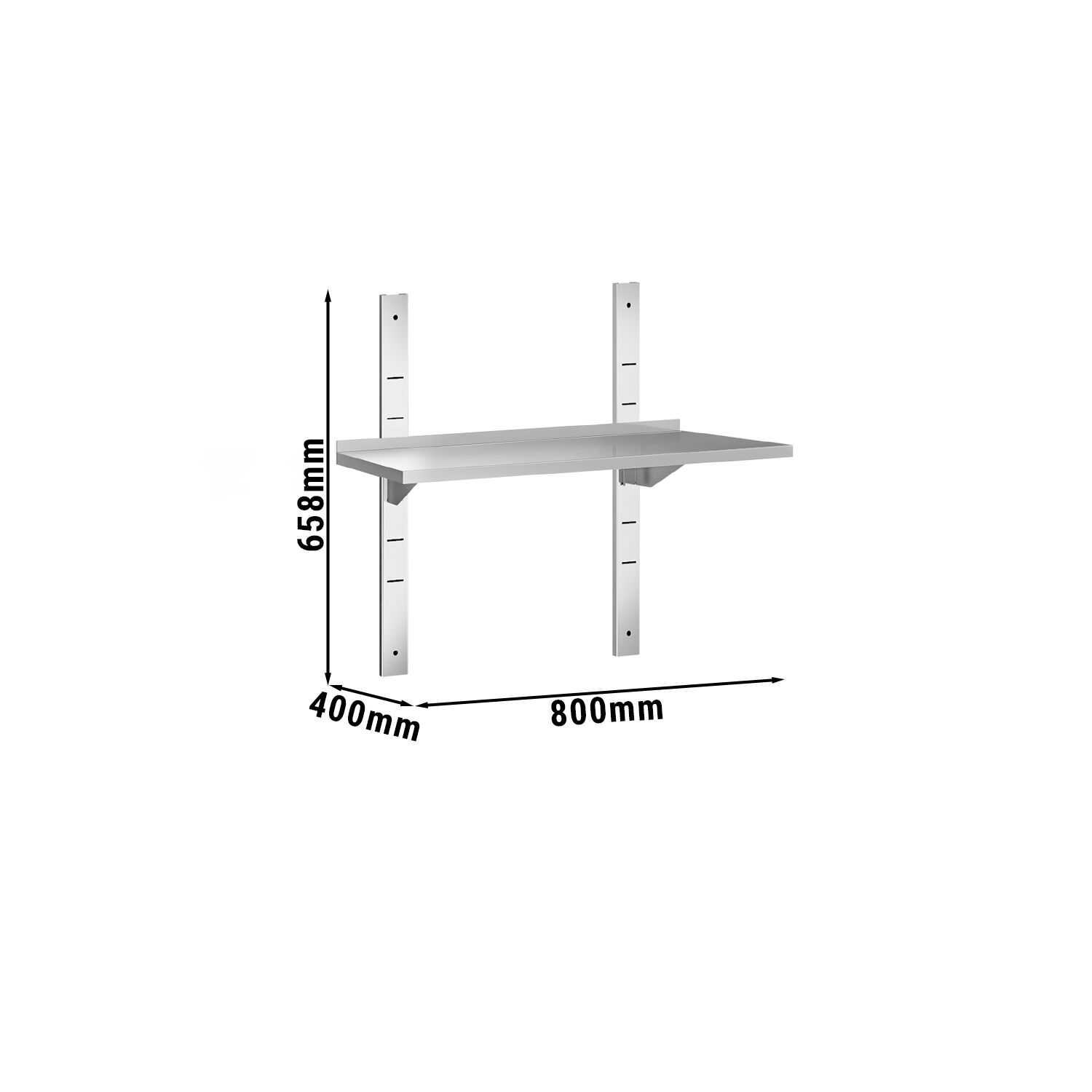 Étagère murale PREMIUM - 800 x 400 mm - avec 1 niveau