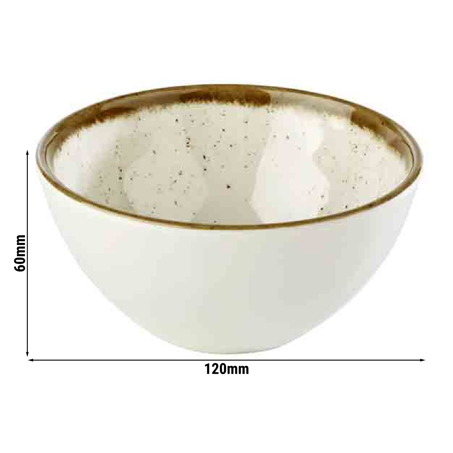 (6 pcs) Coupe - STONE ART - Mélamine - 300ml - carré - lot de 6 - 120x120mm - Profondeur : 60mm - Blanc/Brun