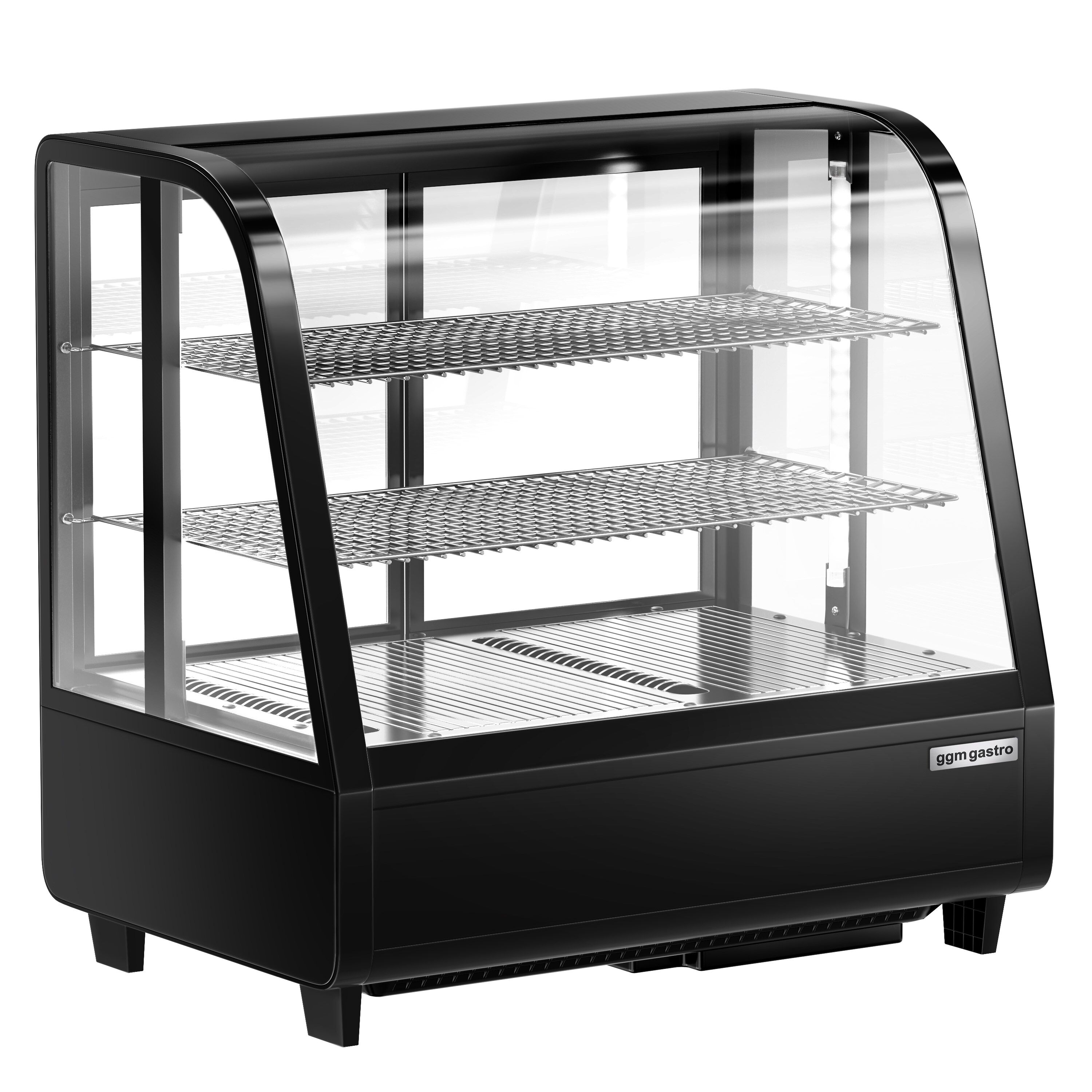 Vitrine réfrigérée de table - 100L - 682mm - Double vitrage - avec 2 étagères en verre - portes coulissantes vitrées arrière