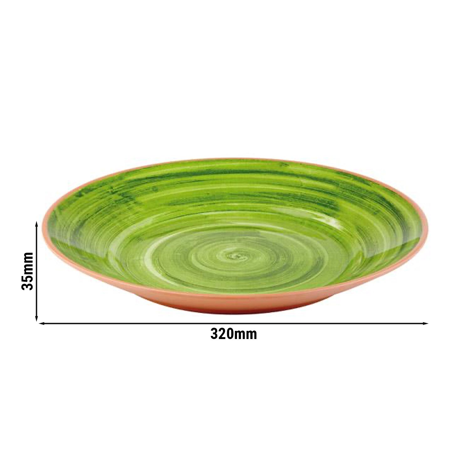 (6 pcs) Plateau de présentation - LA VIDA - Mélamine - Ø320mm - Hauteur:35mm - Vert