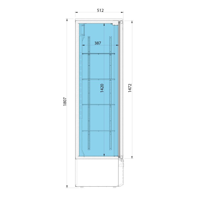 Commercial Beverage Display Fridge - 900mm - 435 Litres - with 2 hinged glass doors - LED lighting - digital controller with temperature display - Black - Temperature range 4 to 12 °C