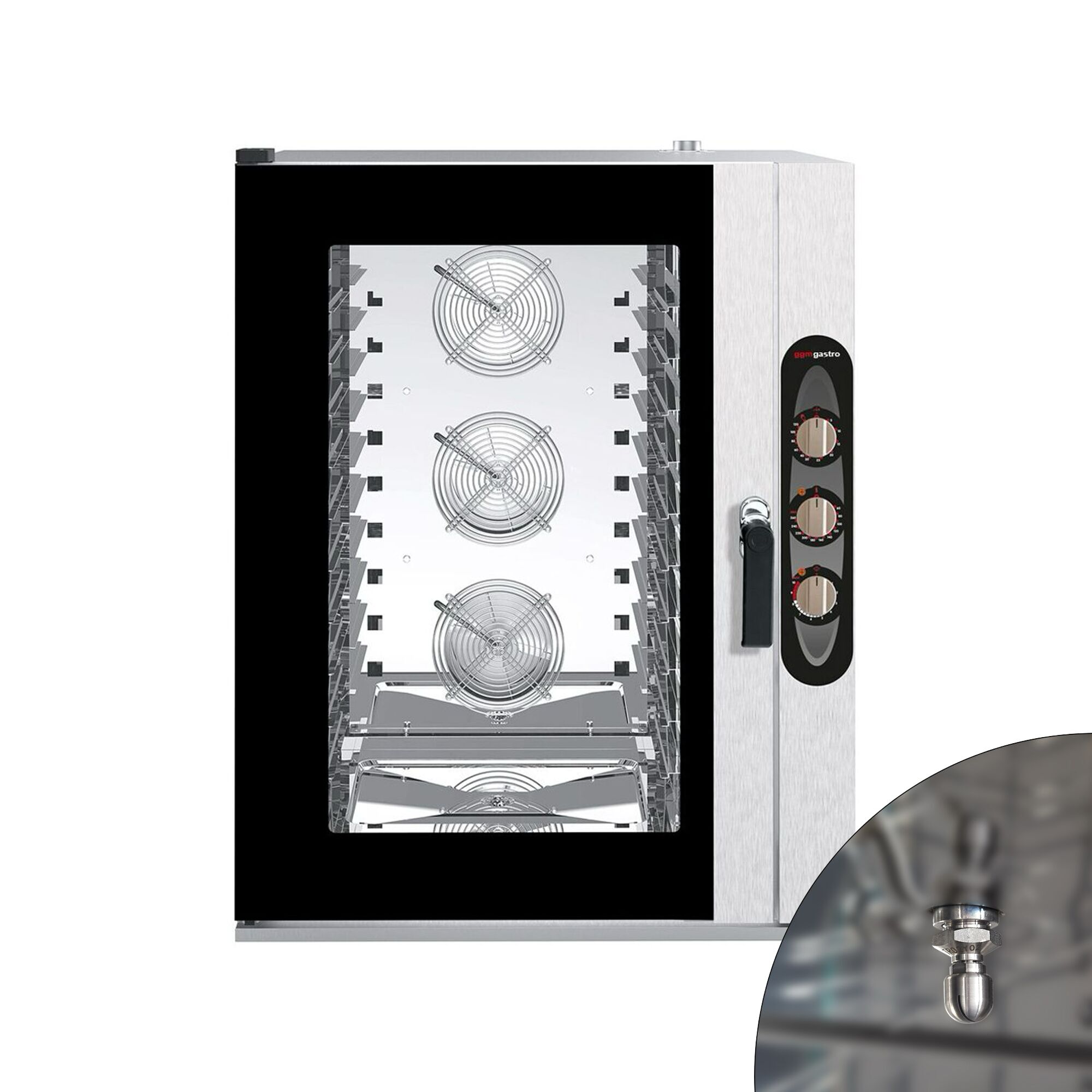 Electric Commercial Combi Oven - Manual Controls - 12x GN 1/1 - incl. Mounting brackets