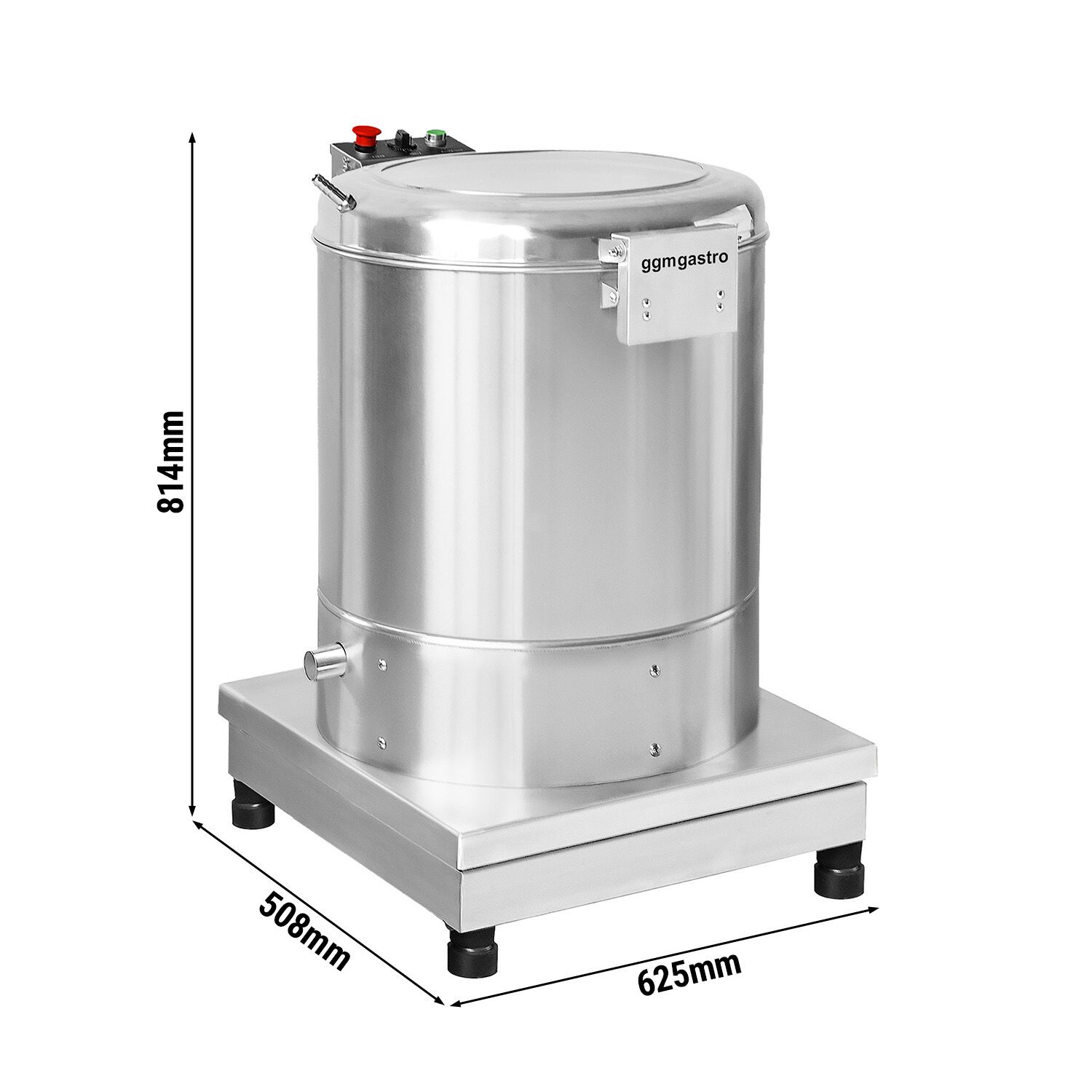 Essoreuse à salade professionnelle électrique - 35L - 70kg/h - 230V - 370W - 1400tr/min - Acier inoxydable - incl. tuyau de vidange