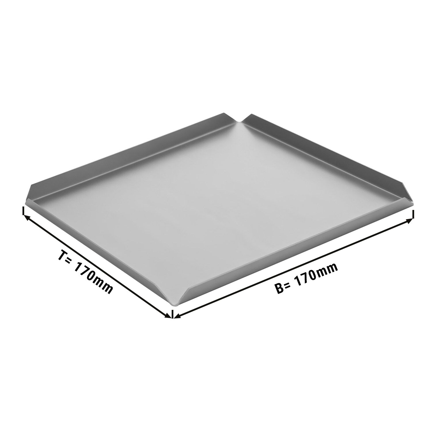 (5 pcs) Serving Platter - Aluminium - 170x170x10mm - Silver - rectangular