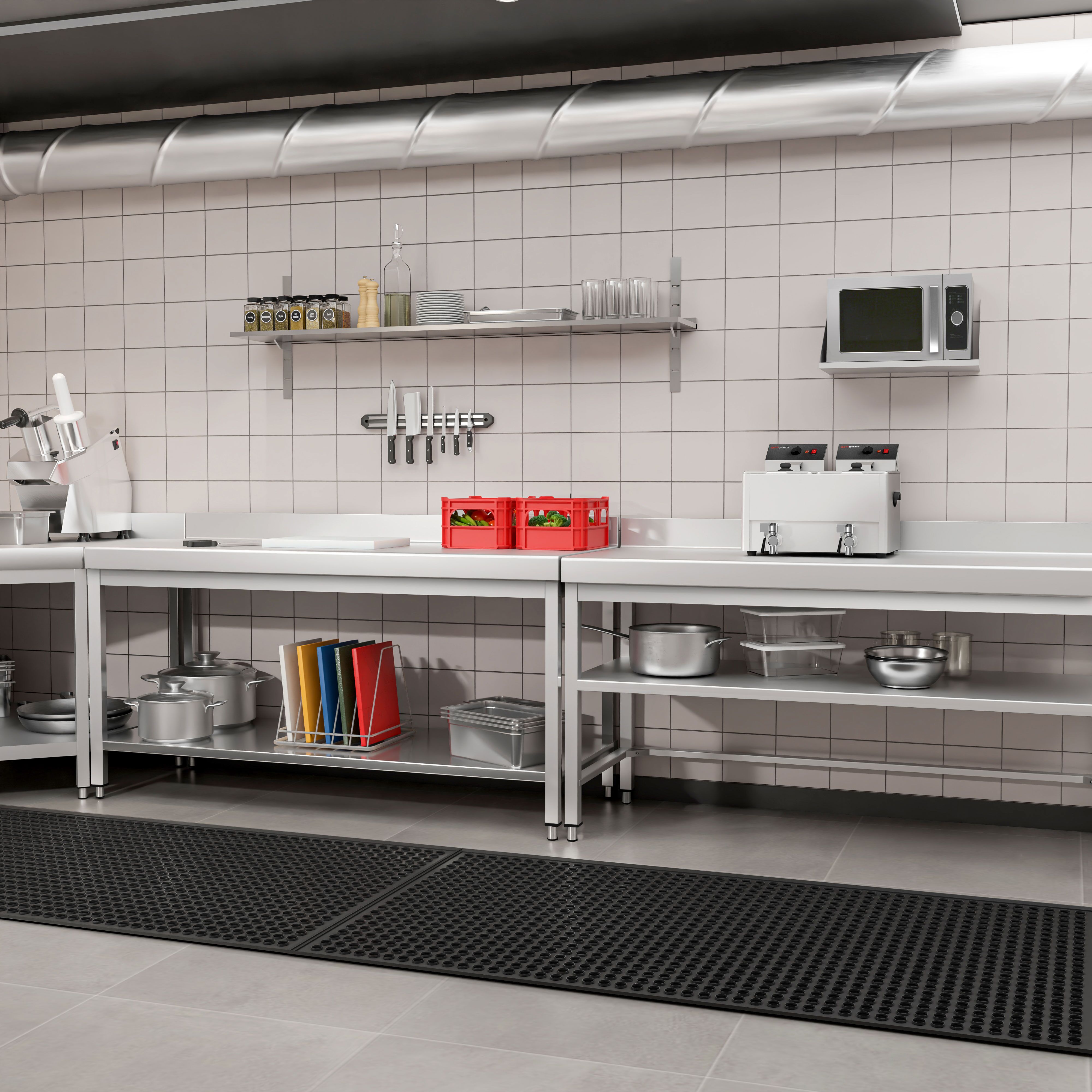 Table de travail inox PREMIUM - 2000 x 800 mm - avec tablette inférieure & Dosseret