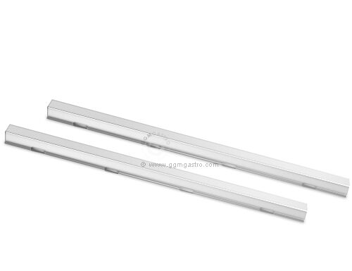 Support rails - Stainless steel - 641x10x10mm - GN 2/1 & EN 600x400 - Left & Right - Pair