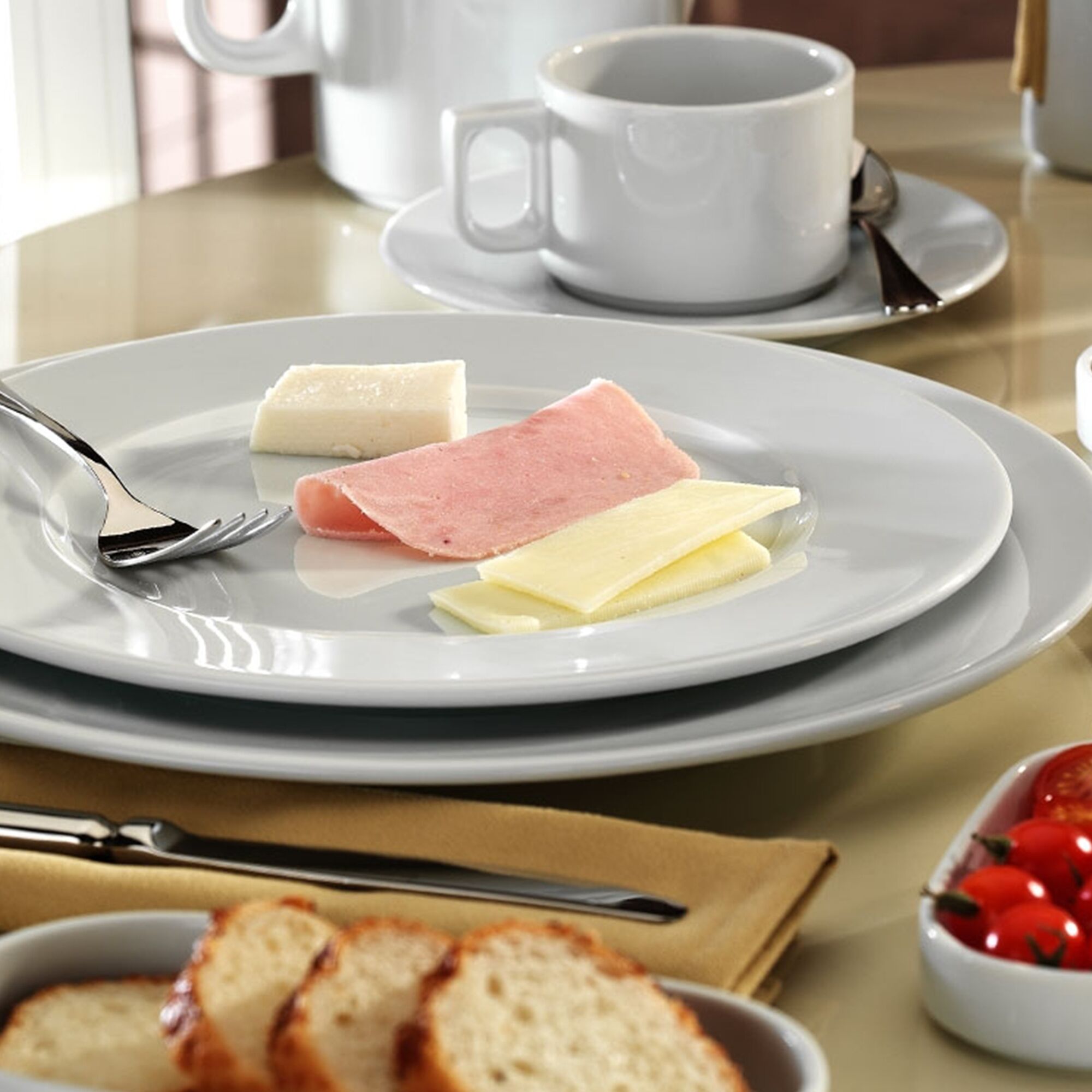 (12 pièces) PERA Blanc - Assiette - Plate - Ø 210 mm - Blanc