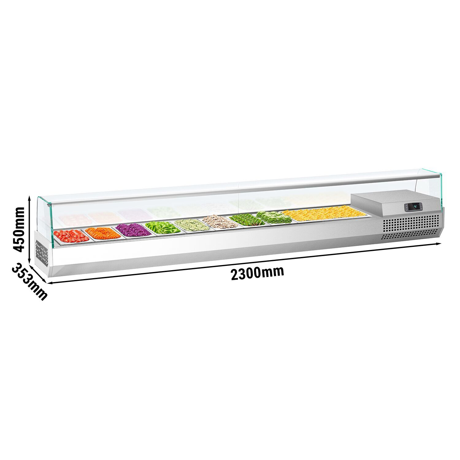 Vitrine Réfrigérée à Ingrédients PREMIUM PLUS - 2300x353mm - 11x GN 1/4