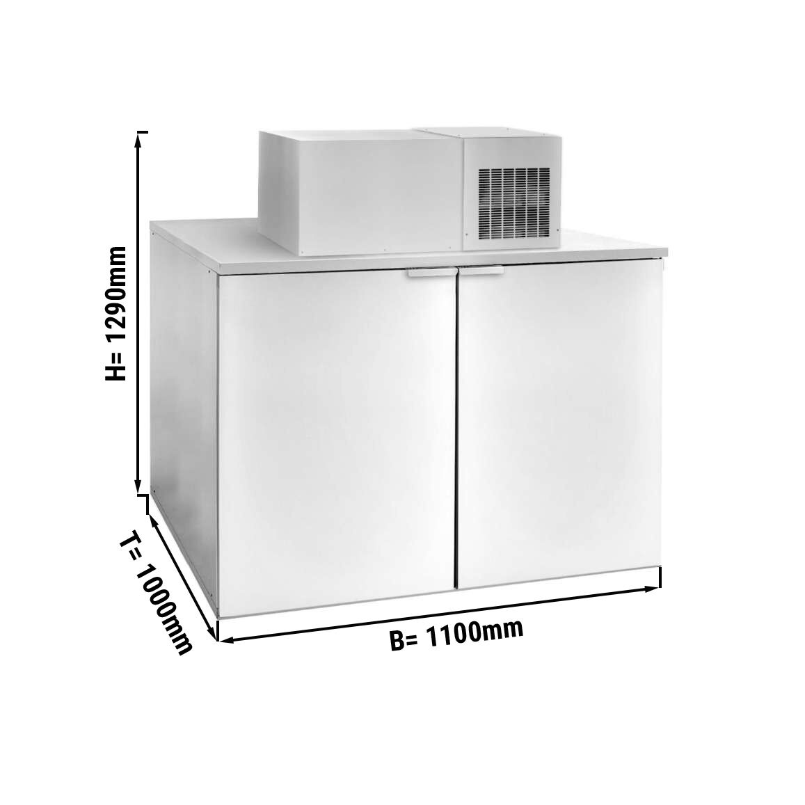 Refroidisseur de fûts avec groupe - 4x50L fûts - 1100x1000mm