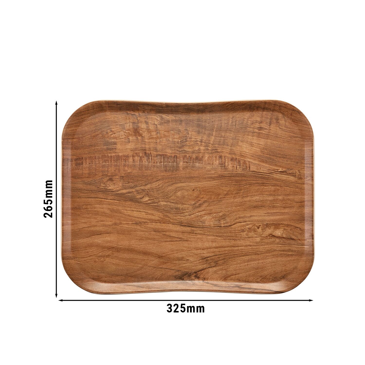 (12 pieces) CAMBRO | CENTURY™ Fibreglass Serving Tray – GN 1/2 325×265 mm – Olive Brown Wood Effect