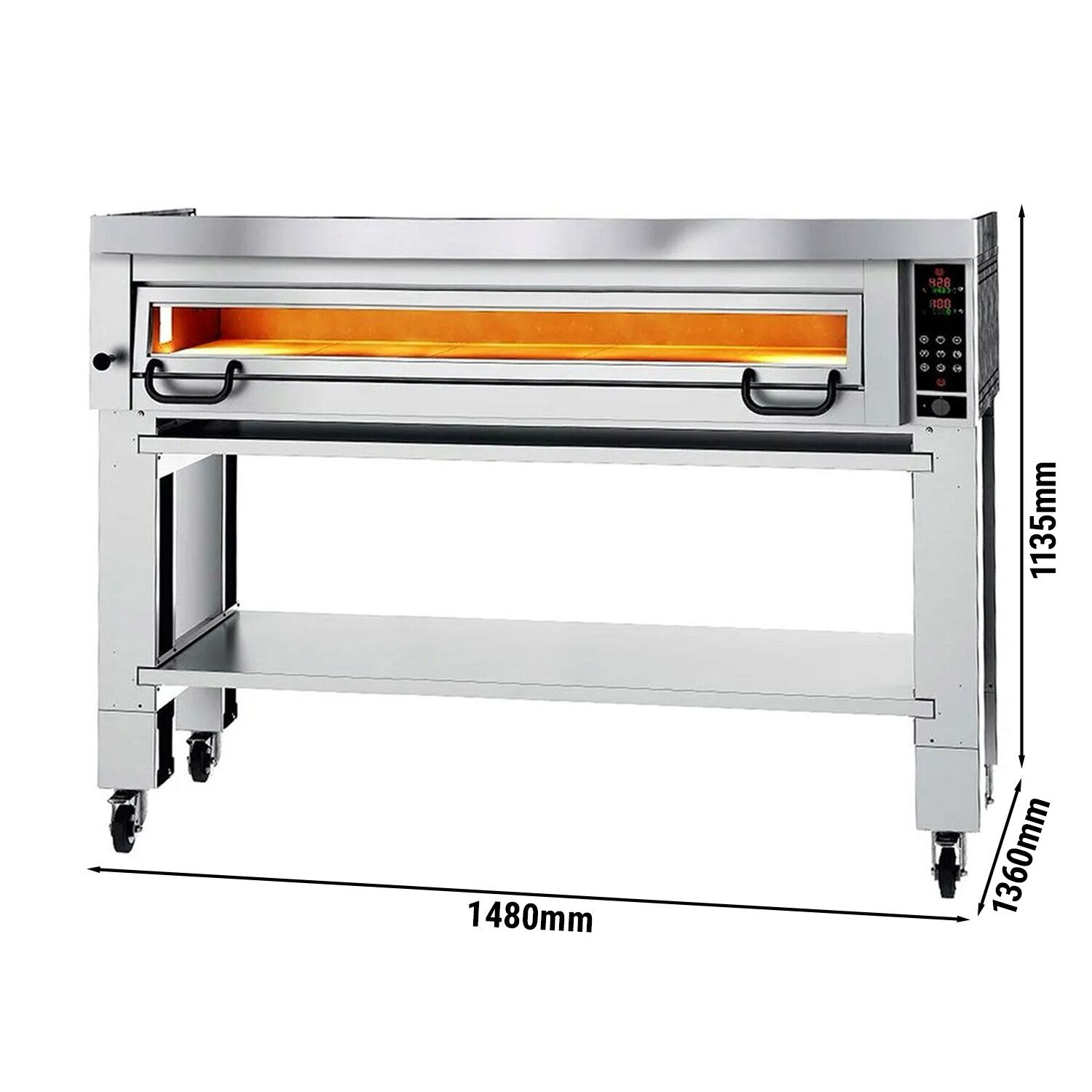 Four à pizza électrique Power – 9 x 34 cm – Digital – incl. hotte et support inférieur