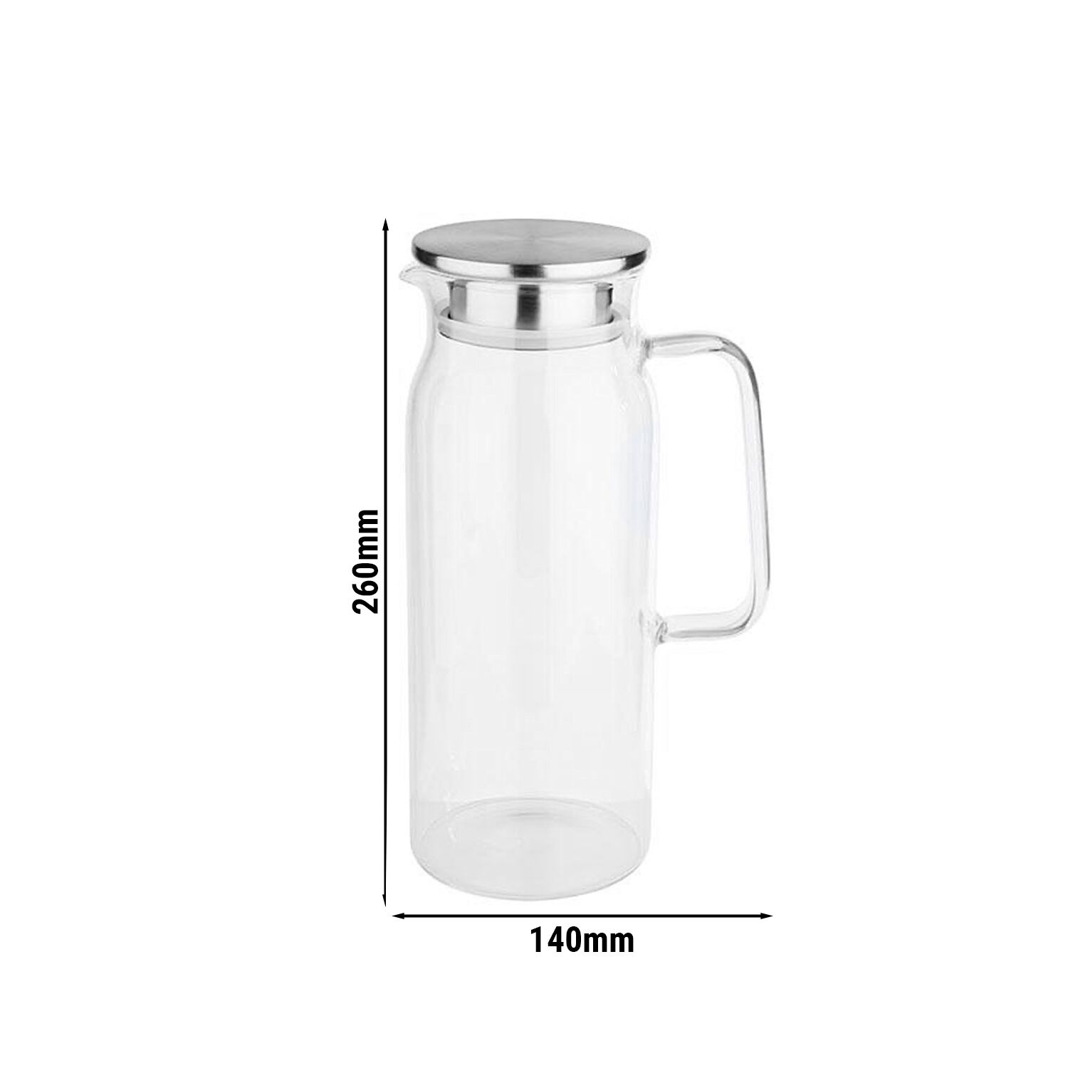 (6 st) Karaff Set - 1,5 l - Glas - lock med sil